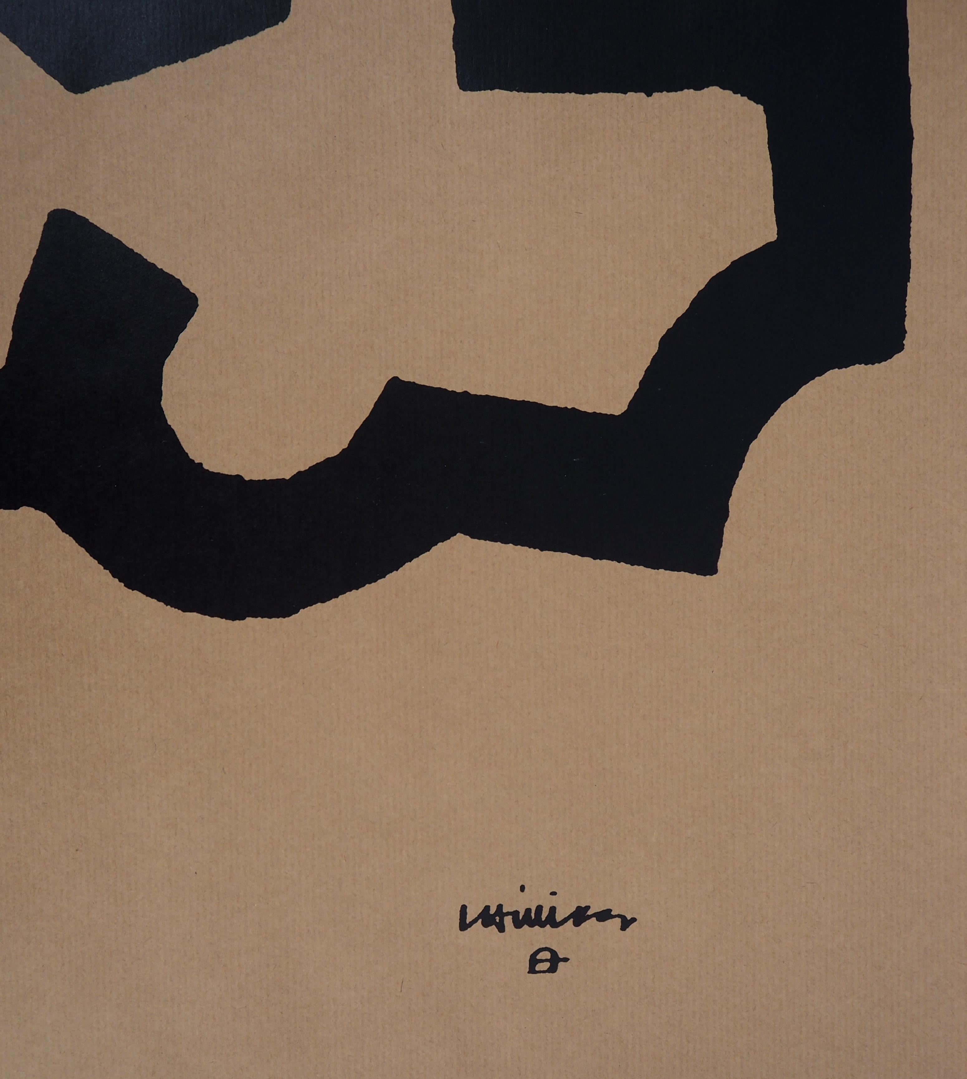 L'abstraction noire - Lithographie - Print de Eduardo Chillida