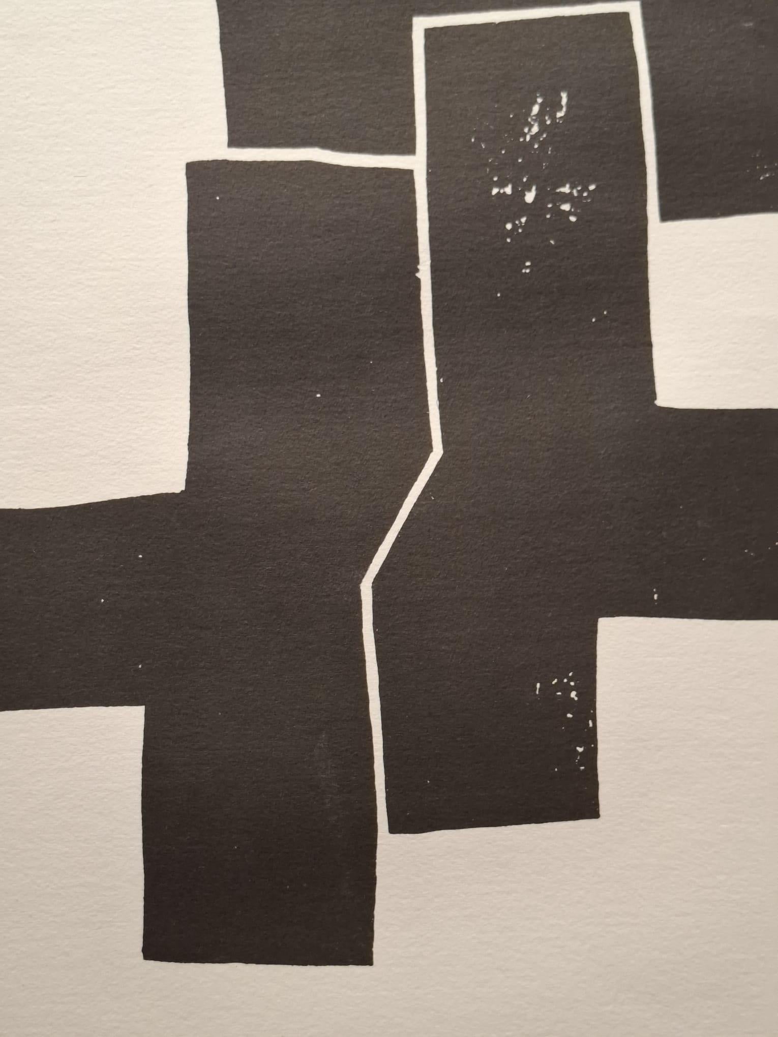 Barcelone - Marron Abstract Print par Eduardo Chillida