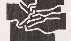 Beltza 4 Schwarz Black White Chillida Labyrinths Abstract Woodcut Contemporary