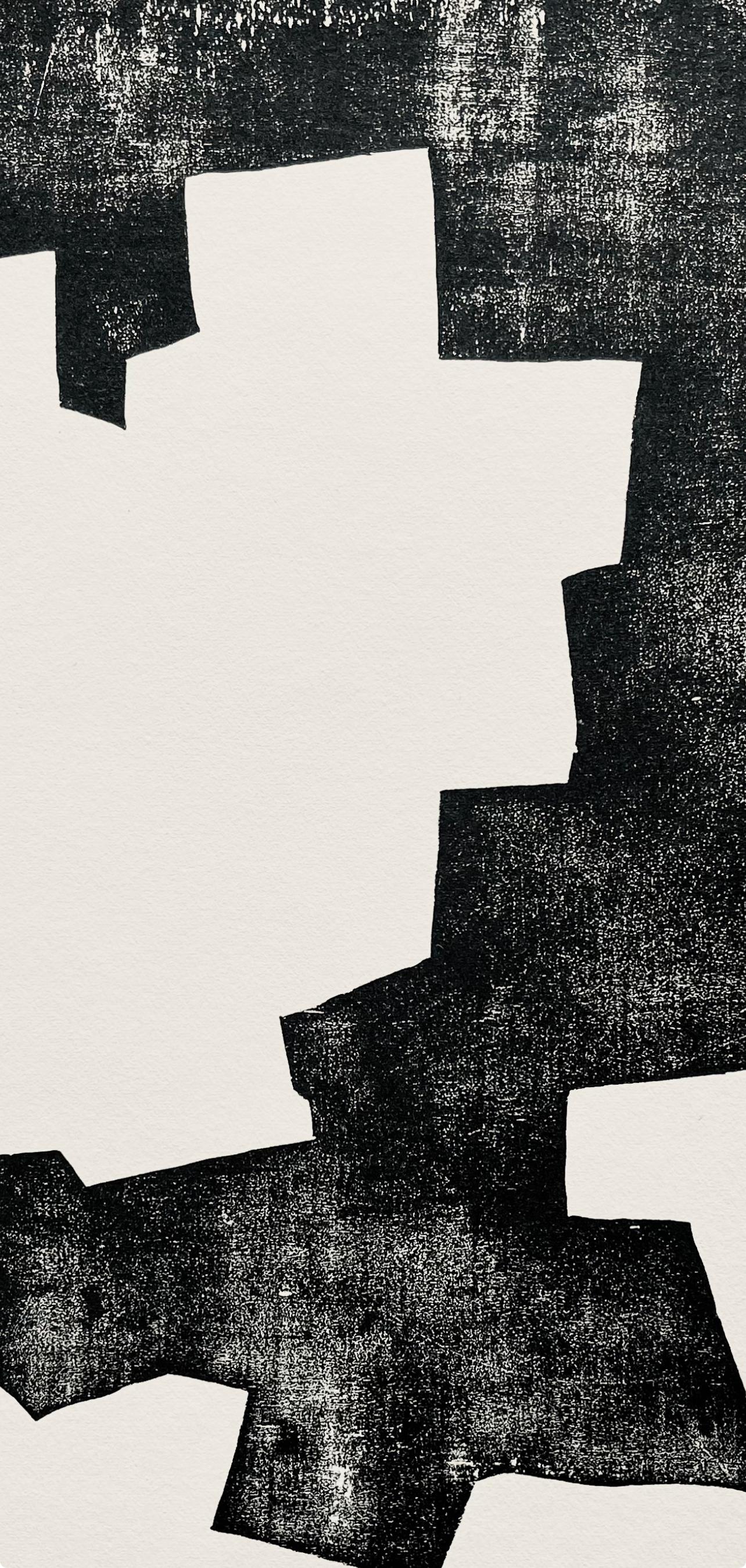 Chillida, Composition, Derrière le miroir (après) - Gris Landscape Print par Eduardo Chillida