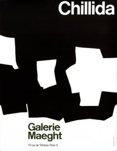 ""Chillida - Galerie Maeght" - Affiche d'exposition originale abstraite et vintage des années 1960