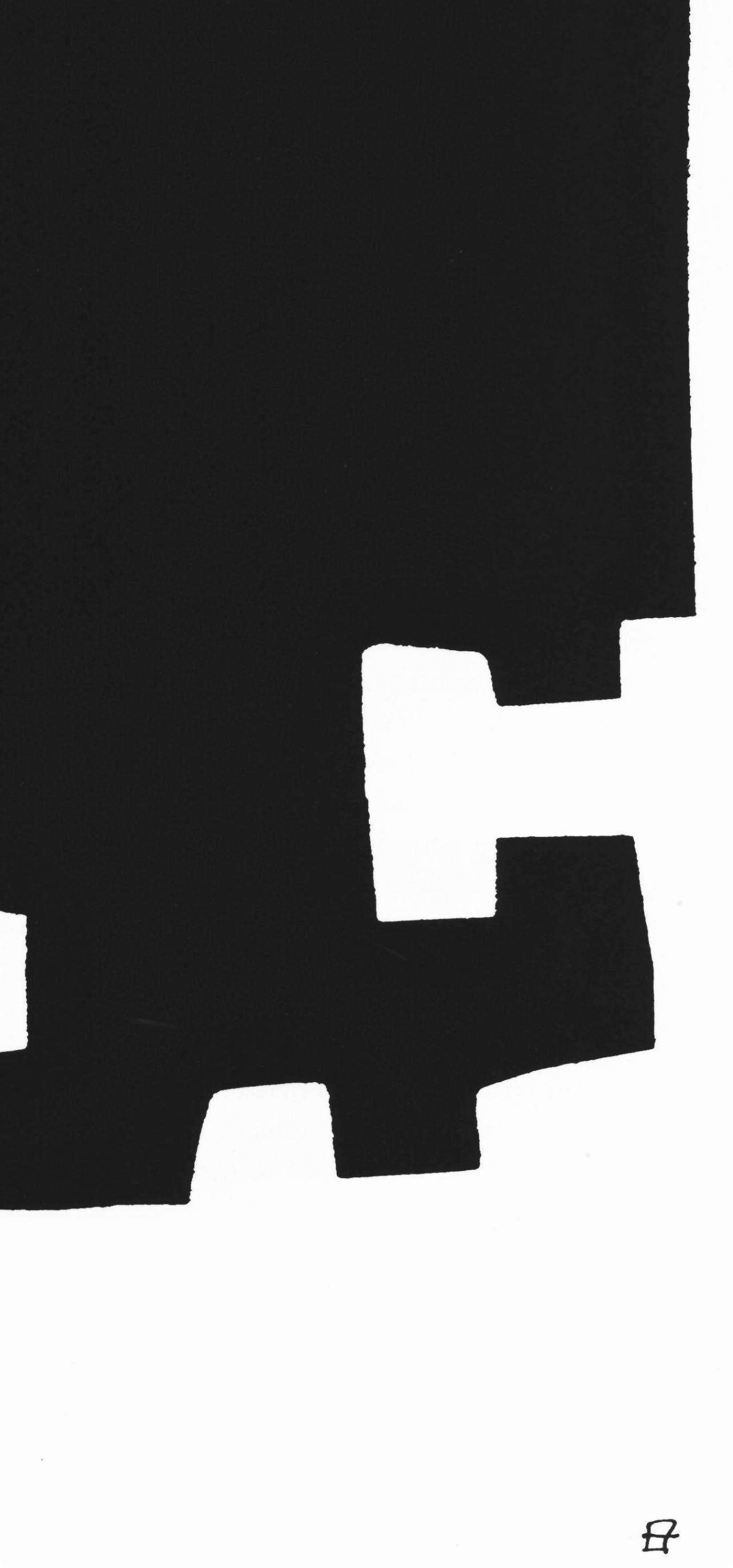 Composición, Homenaje a Aimé y Marguerite Maeght, Derrière le miroir - Abstract Print Negro de Eduardo Chillida