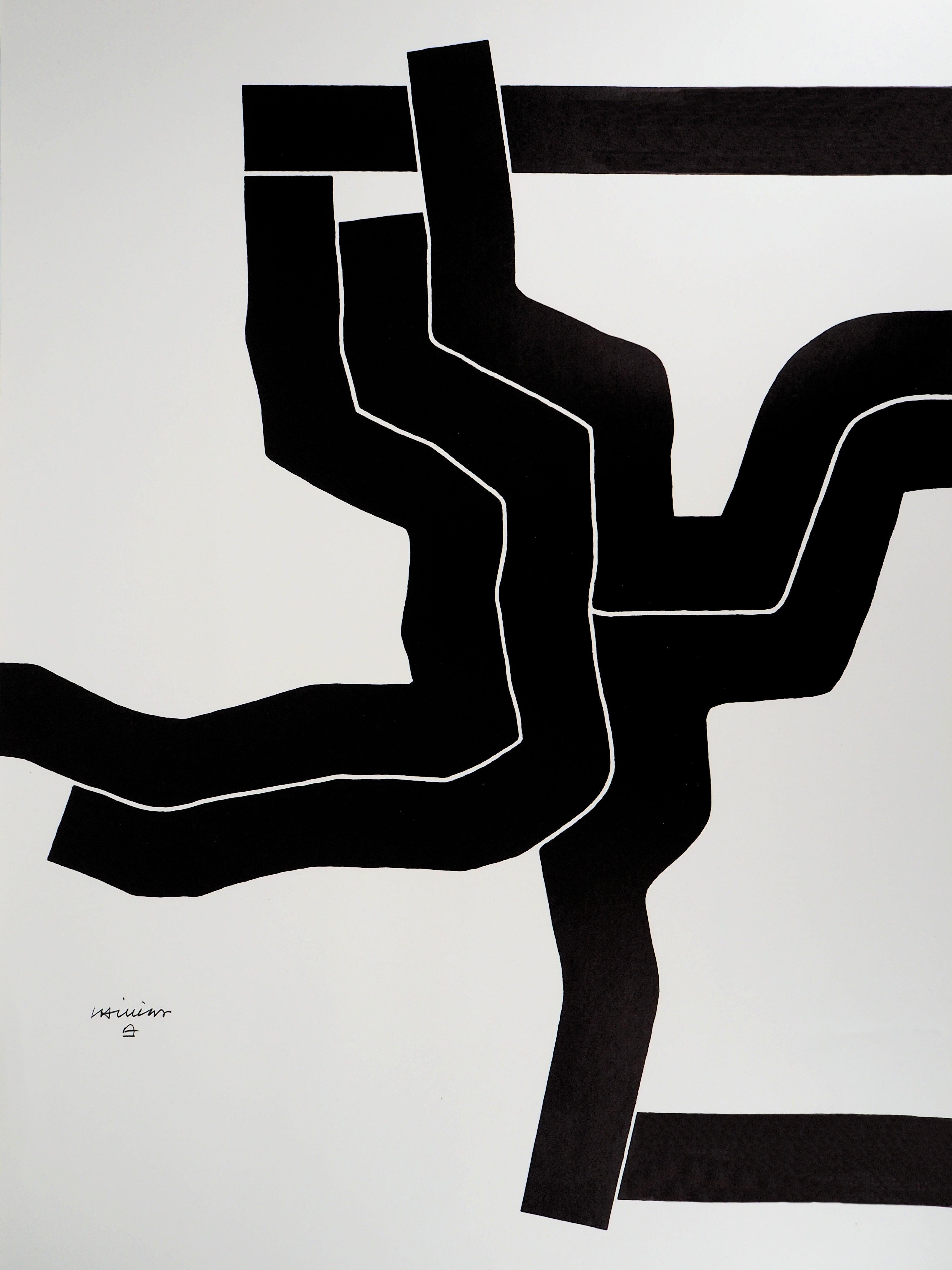 Composition - Lithograph (Olympic Games Munich 1972) - Abstract Print by Eduardo Chillida