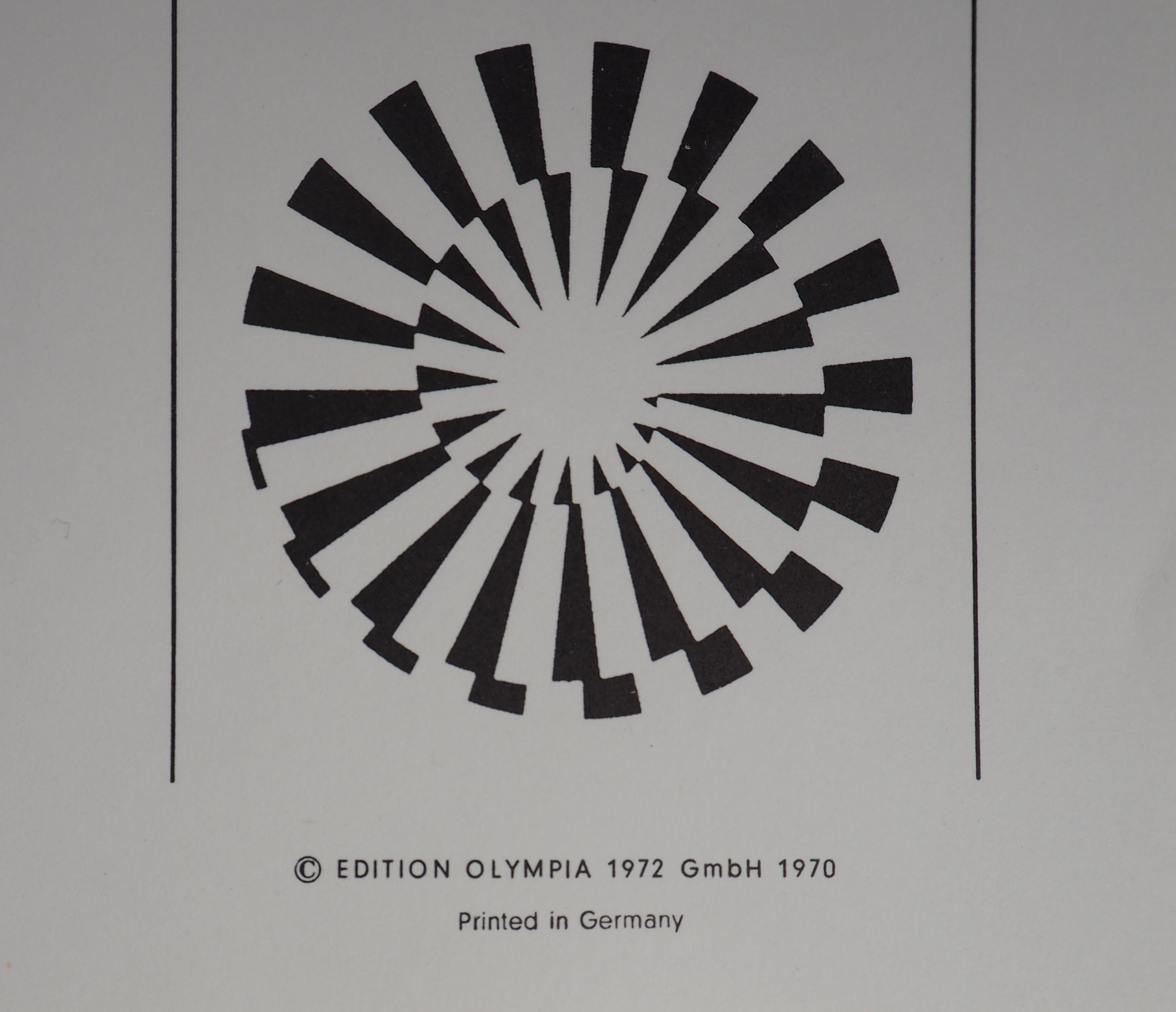 Eduardo CHILLIDA
Composition 

Lithograph
Printed signature in the plate
On edition paper 101 x 64 cm (c. 40 x 26 inch)
Made for the Olympic Games in Munich, 1972

Excellent condition