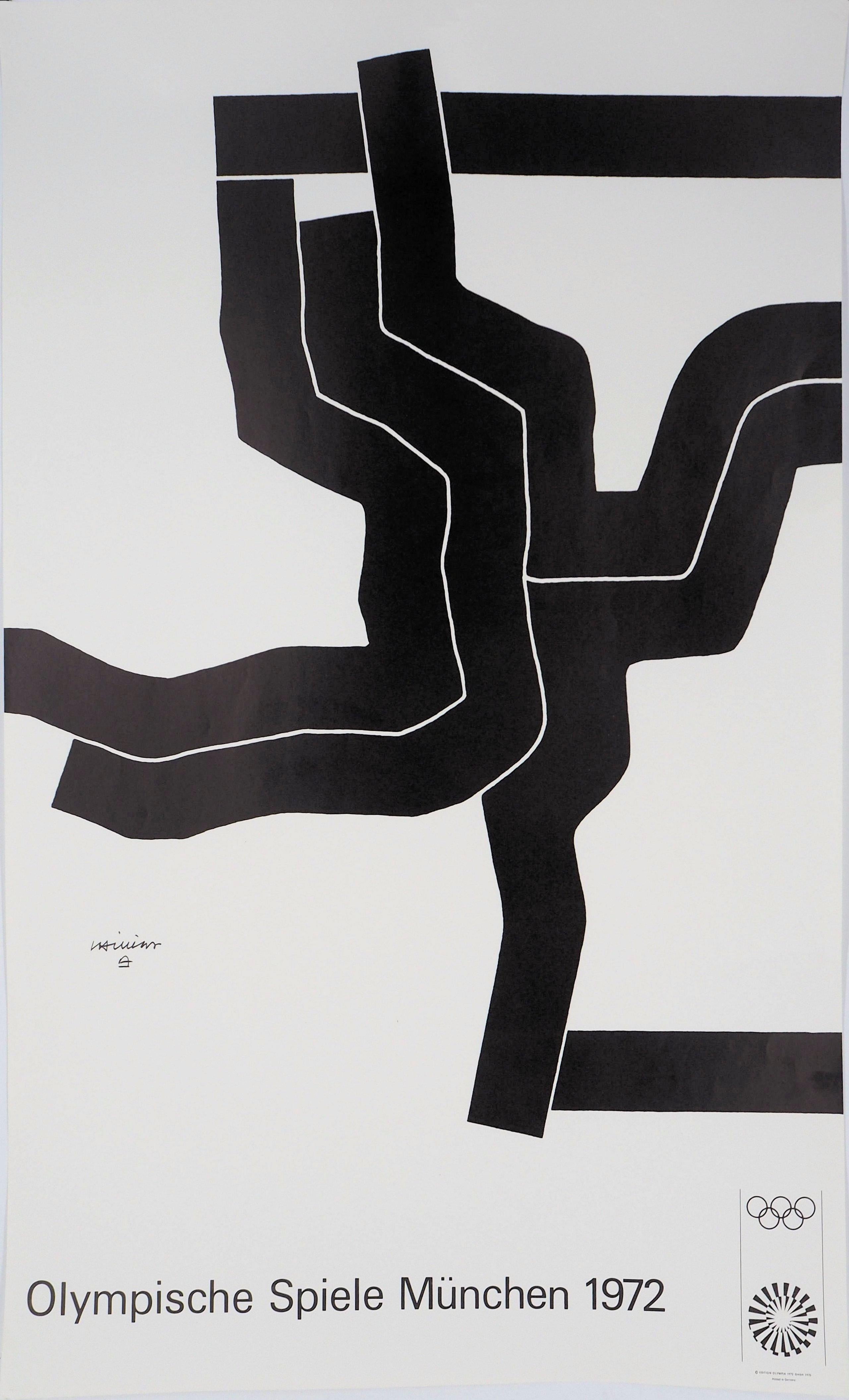 Eduardo Chillida Figurative Print - Composition - Lithograph (Olympic Games Munich 1972)