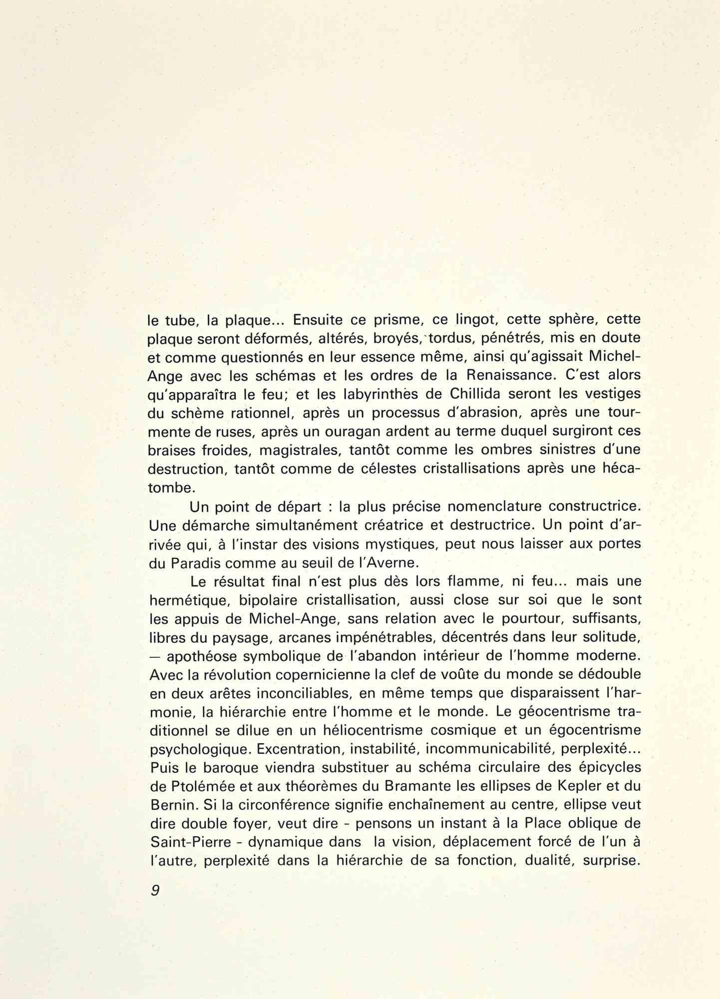 Composition from Derriere Le Miroir is an original lithograph artwork realized by Eduardo Chillida in 1968.

Printed by Editor Ateliers de Maeght, Paris, 1968.

Very Good conditions.