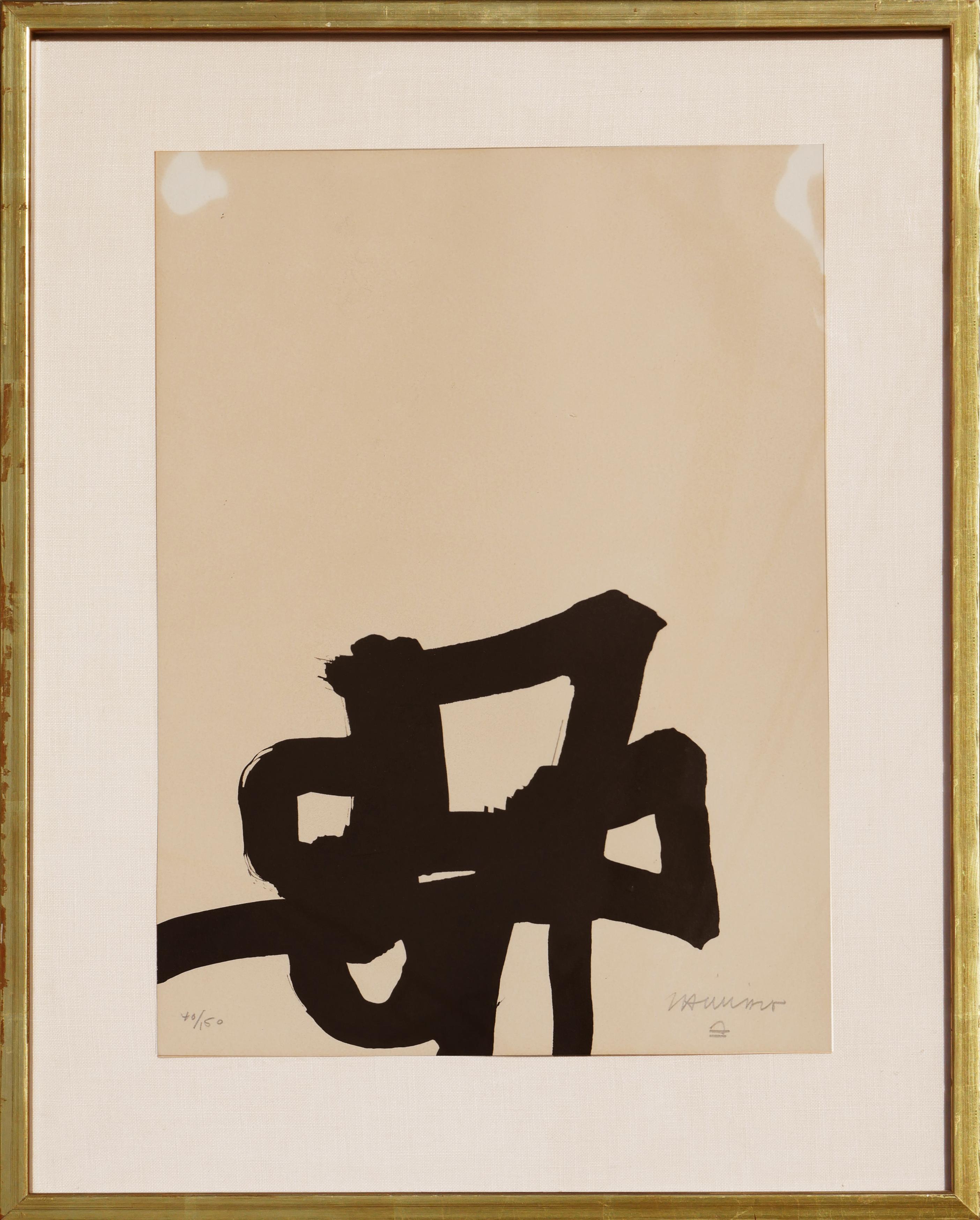 Eduardo Chillida Abstract Print - “Dentro y Fuera” Black and White Abstract Modern Lithograph