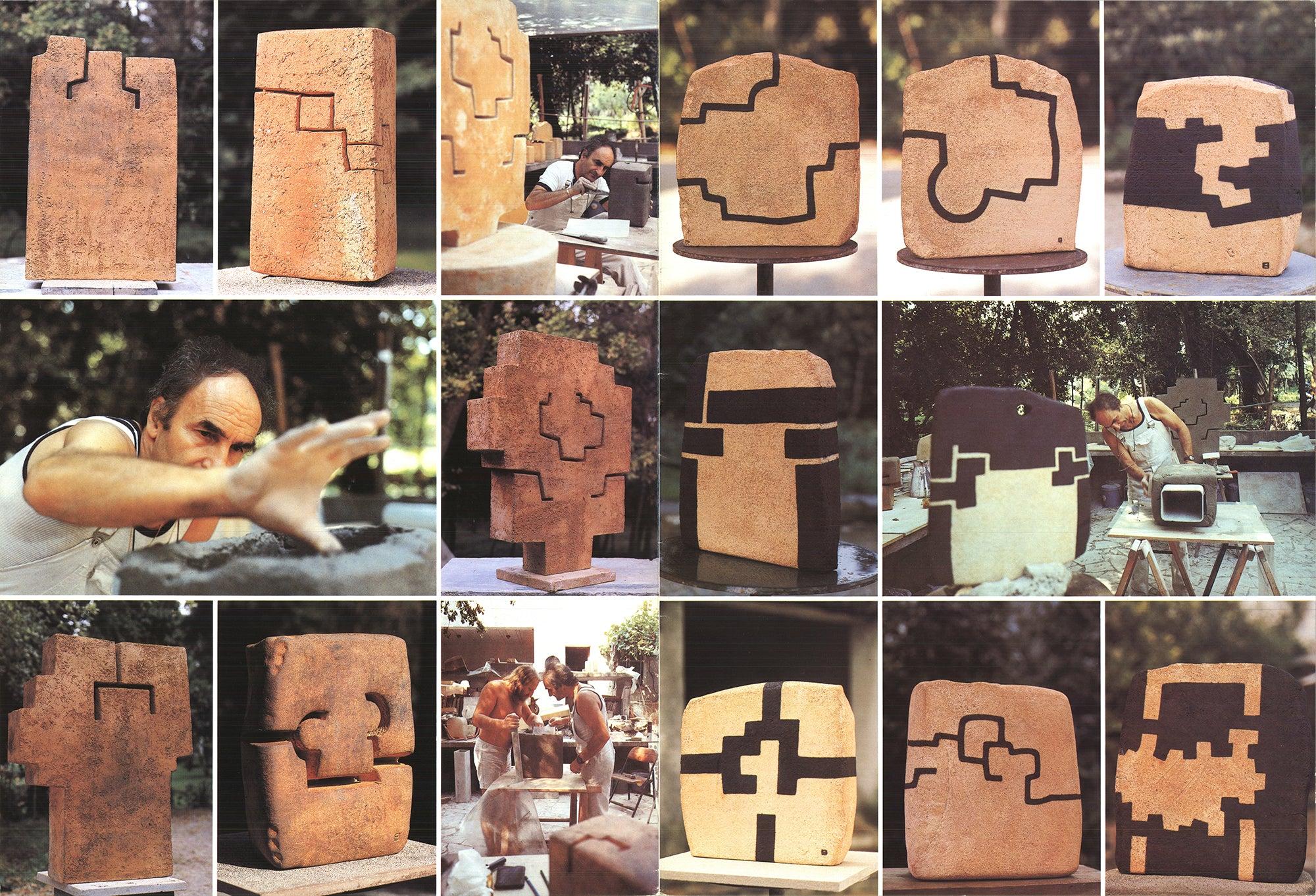 Derriere le Miroir Issue 242 - White Abstract Print by Eduardo Chillida