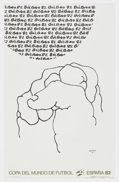 Vintage Eduardo Chillida Spanish 1982 Original FIFA Soccer World Cup Poster lithograph