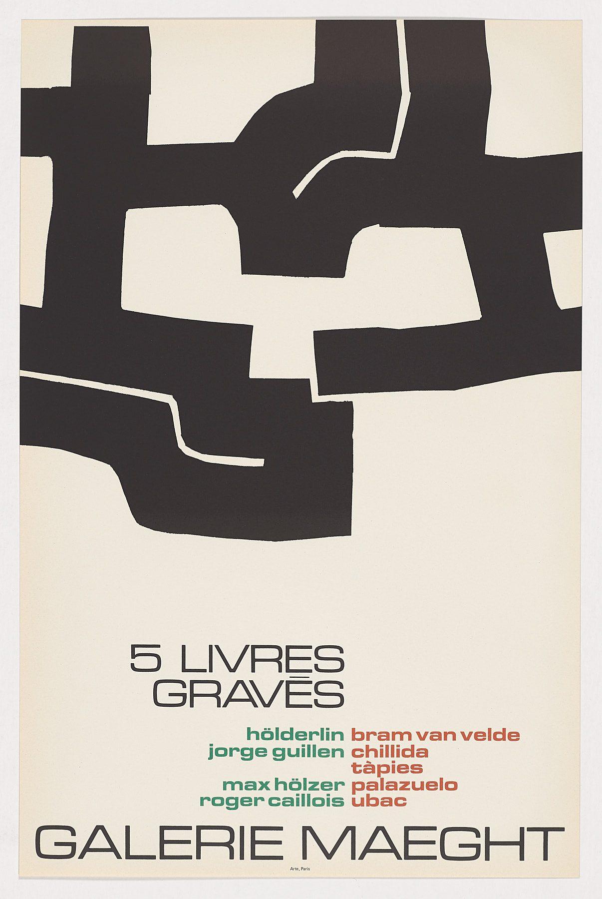 Affiche d'origine non utilisée de l'artiste espagnol Eduardo Chillida