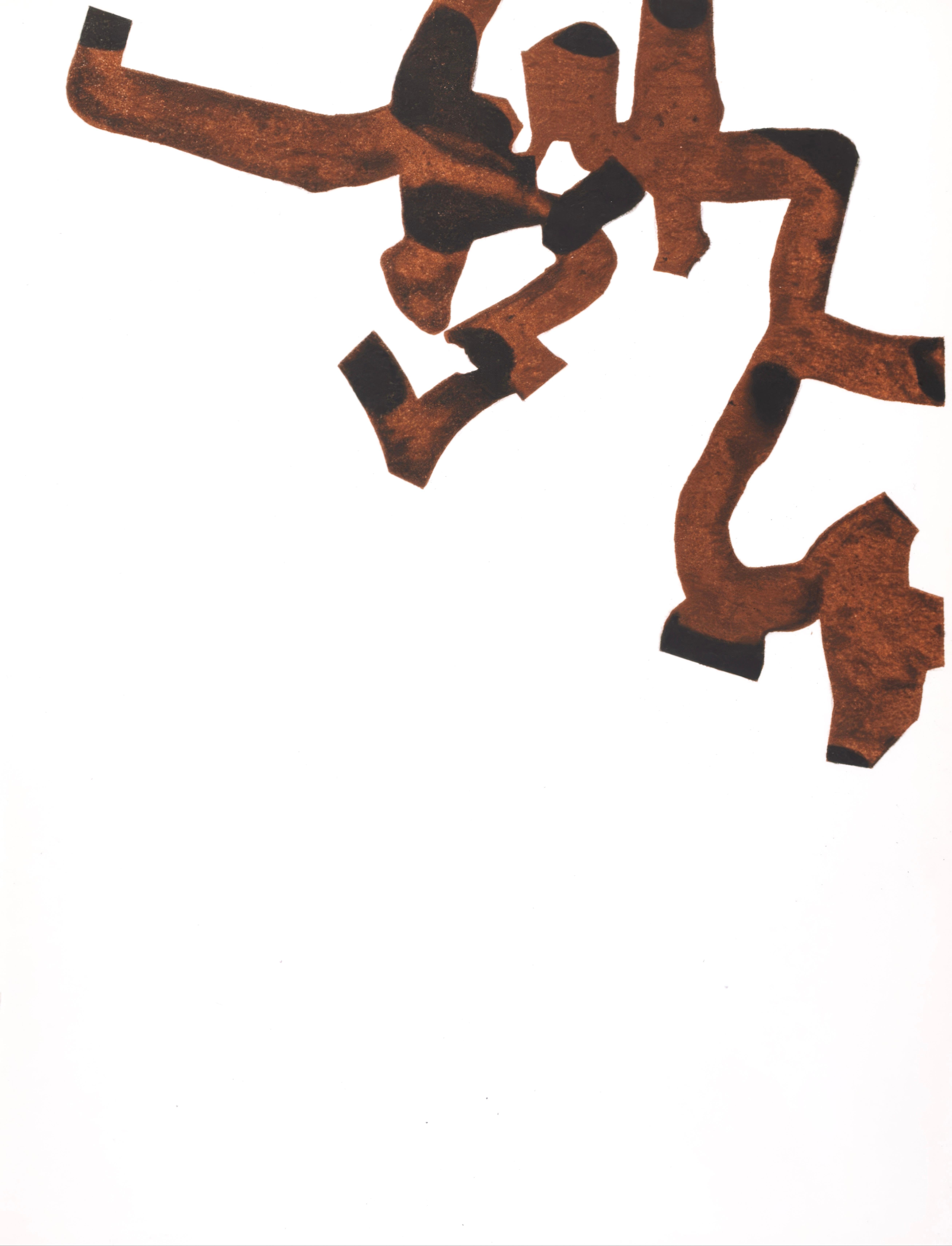 Diese exquisite Lithografie von Eduardo Chillida (1924-2002) mit dem Titel Sans titre (Ohne Titel) aus dem Album Lithographies et eaux-fortes originales, livres illustres originaux, affiches, Derriere Le Miroir (Lithografien und Originalradierungen,