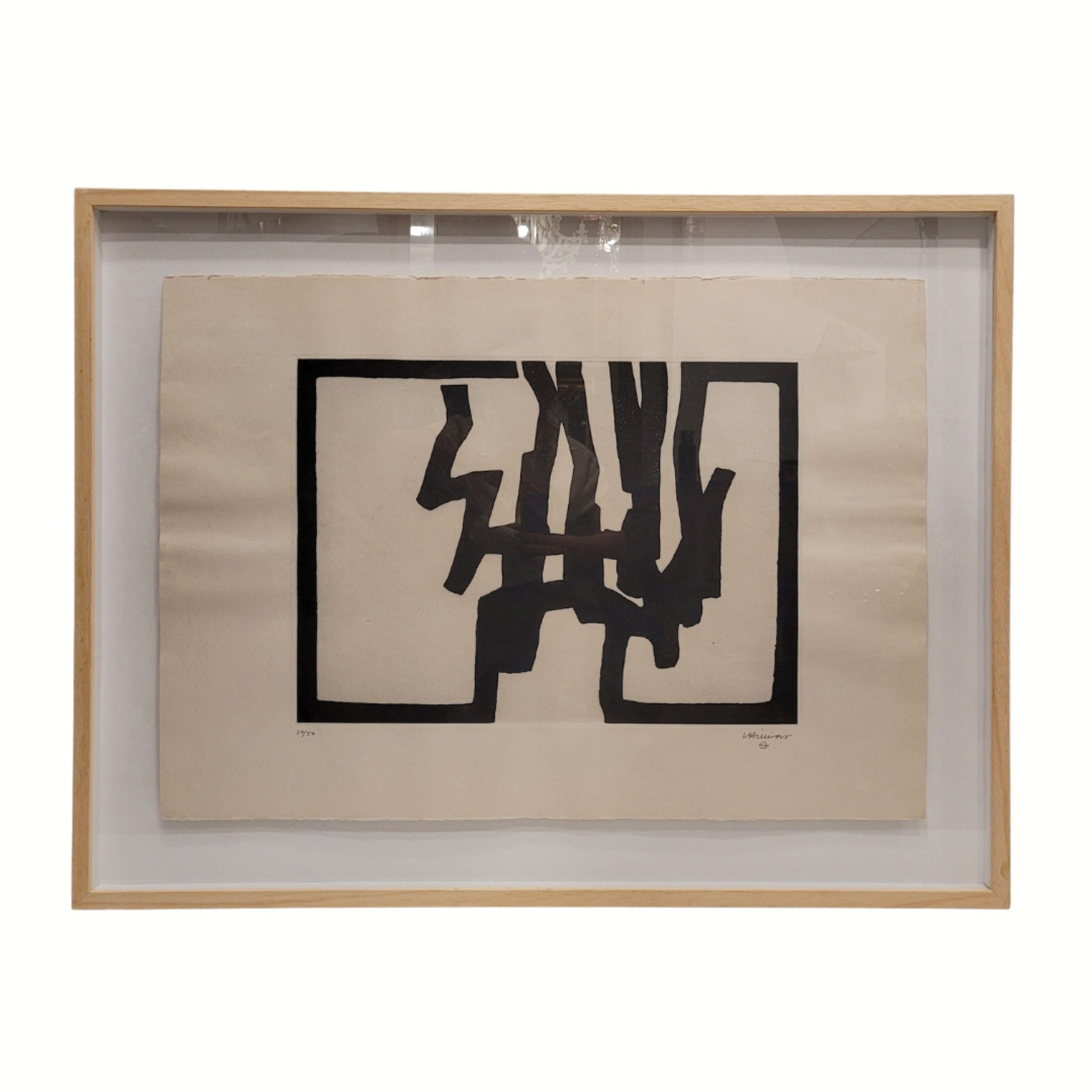 Etching on paper “Inguru” 34/50, Eduardo Chillida Juantegui, 60’s Spain