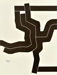 Original Vintage Sport Poster Munich Olympics 1972 Black Pattern Chillida Design