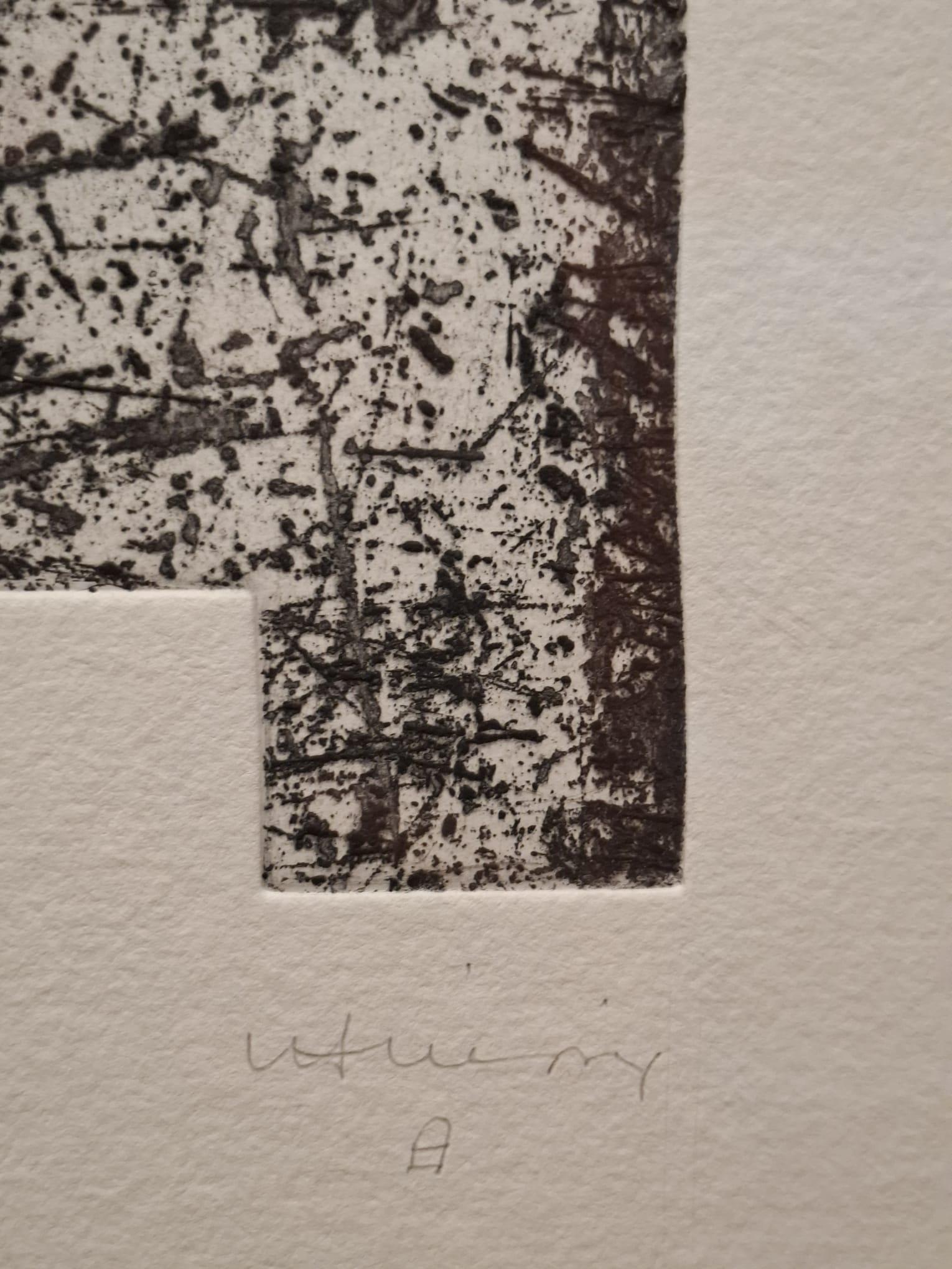 sans titre - Marron Abstract Print par Eduardo Chillida
