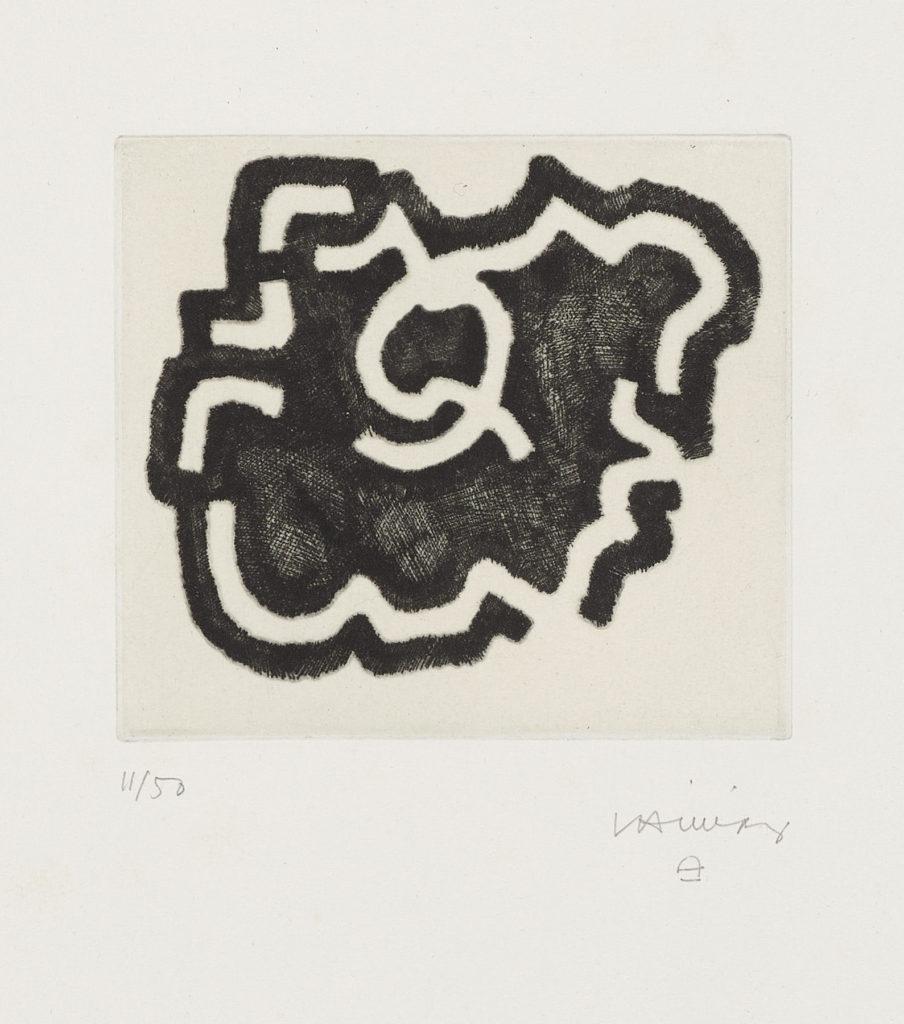 Spanish Artist signed limited edition original art print chine colle drypoint - Print by Eduardo Chillida