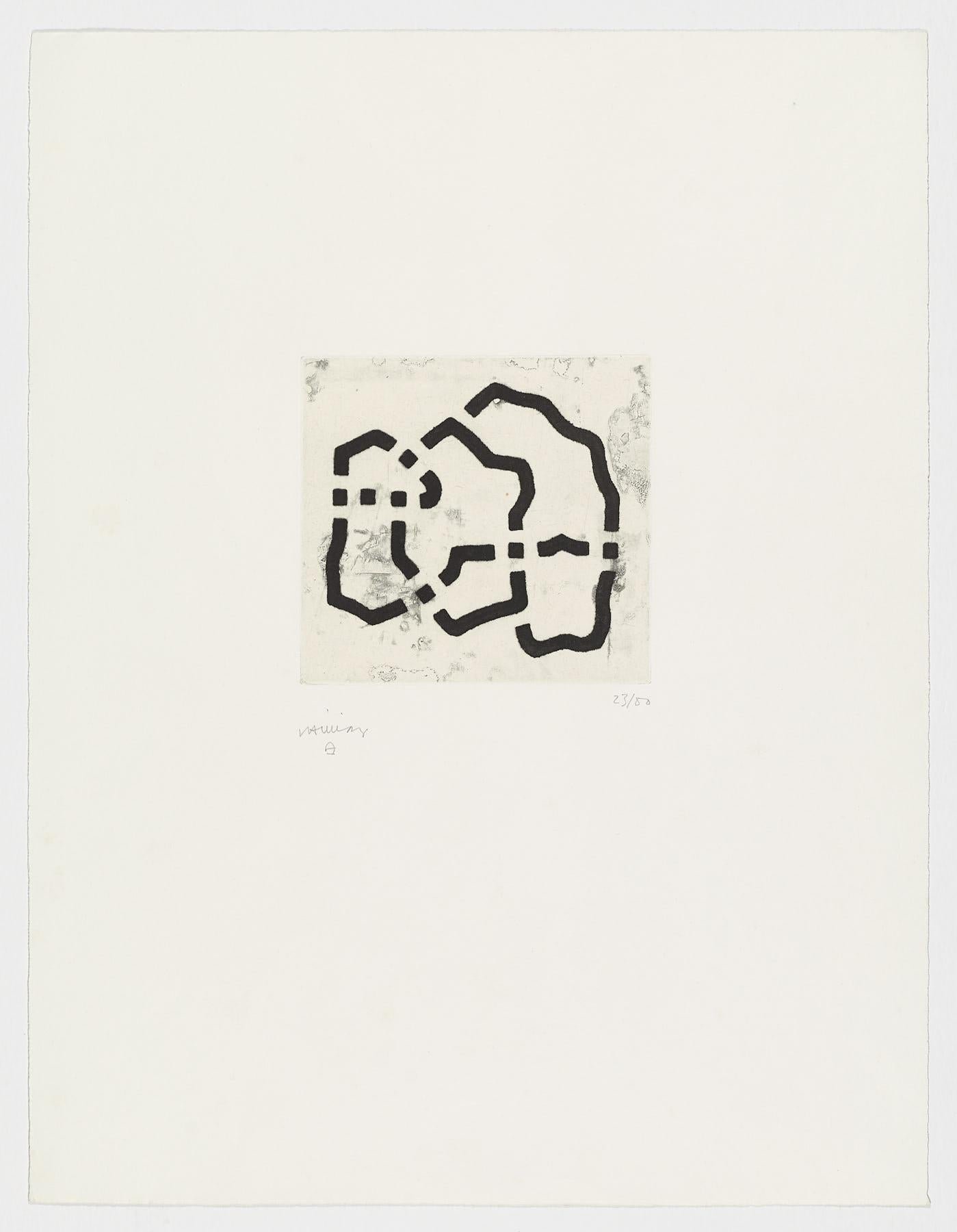 Eduardo Chillida Abstract Print - Spanish Artist signed limited edition original art print chine colle drypoint