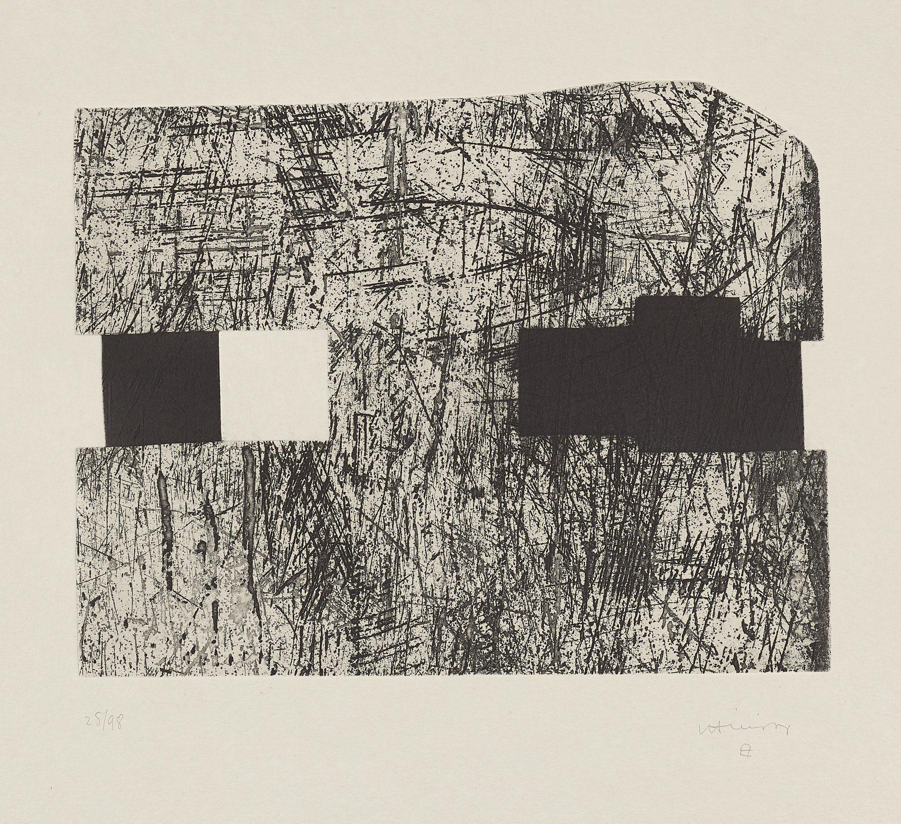 Spanish Artist signed limited edition original art print etching, aquatint - Print by Eduardo Chillida