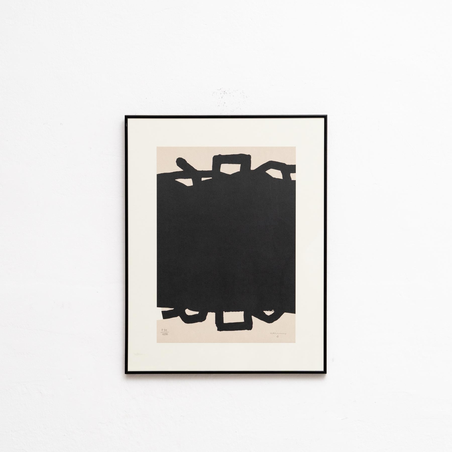 Embark on a visual journey through the abstract realm with Eduardo Chillida's mesmerizing lithography titled 