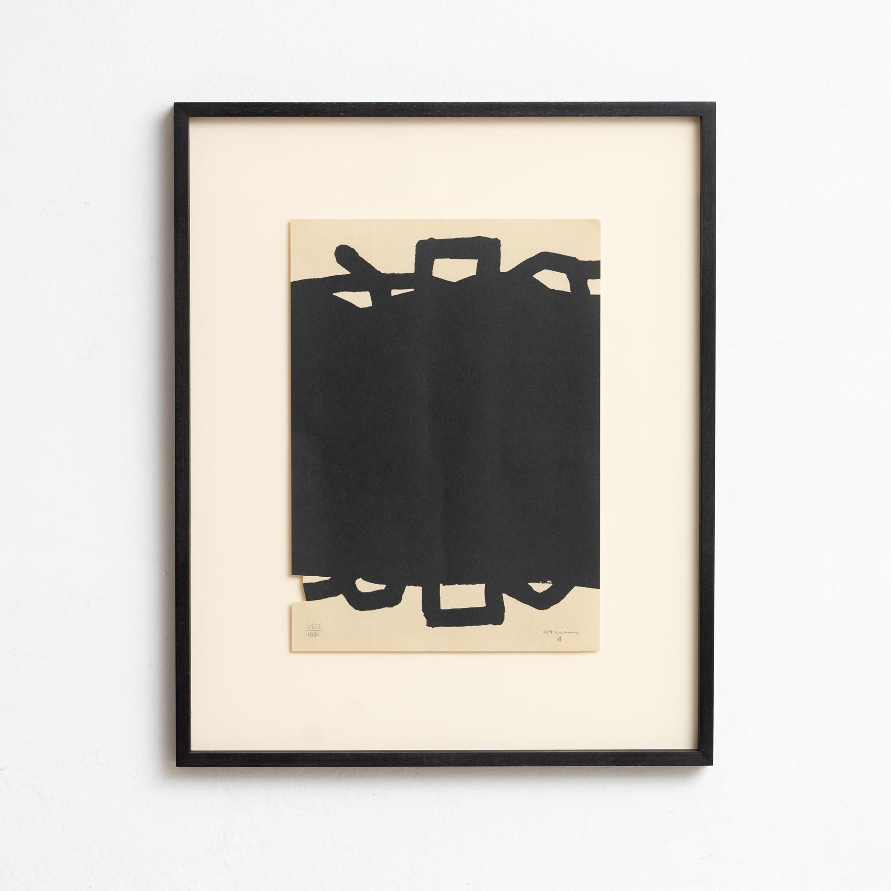 Intraprendi un viaggio visivo attraverso il regno astratto con l'ipnotica litografia di Eduardo Chillida intitolata 