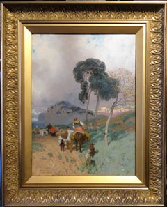 View of Cape Miseno, Oil on canvas by Edoardo Dalbono, Naples landscape