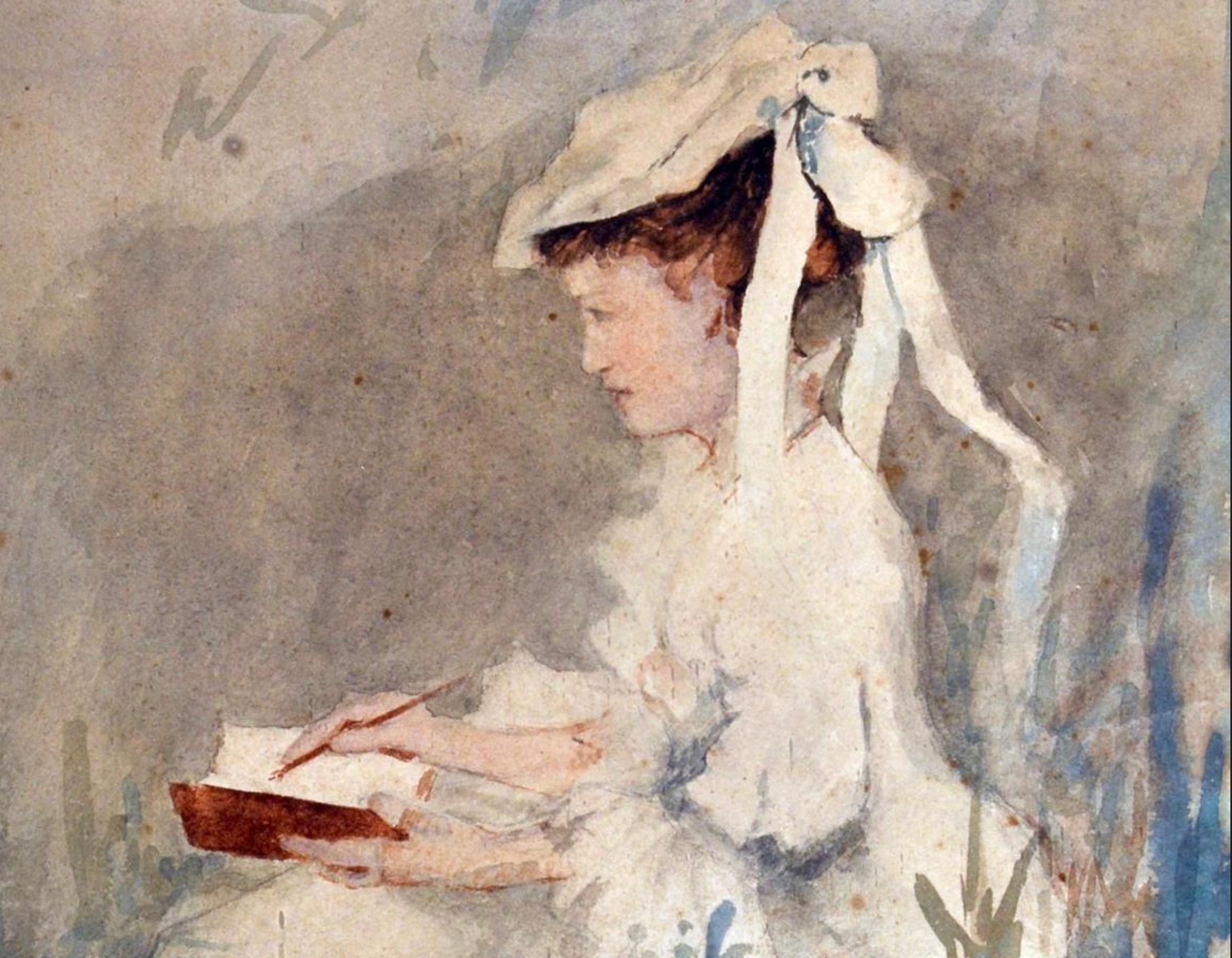 Eduardo DalBono, Portrait of a Lady Painting En Plein Aire, 1880's In Good Condition For Sale In New York, NY