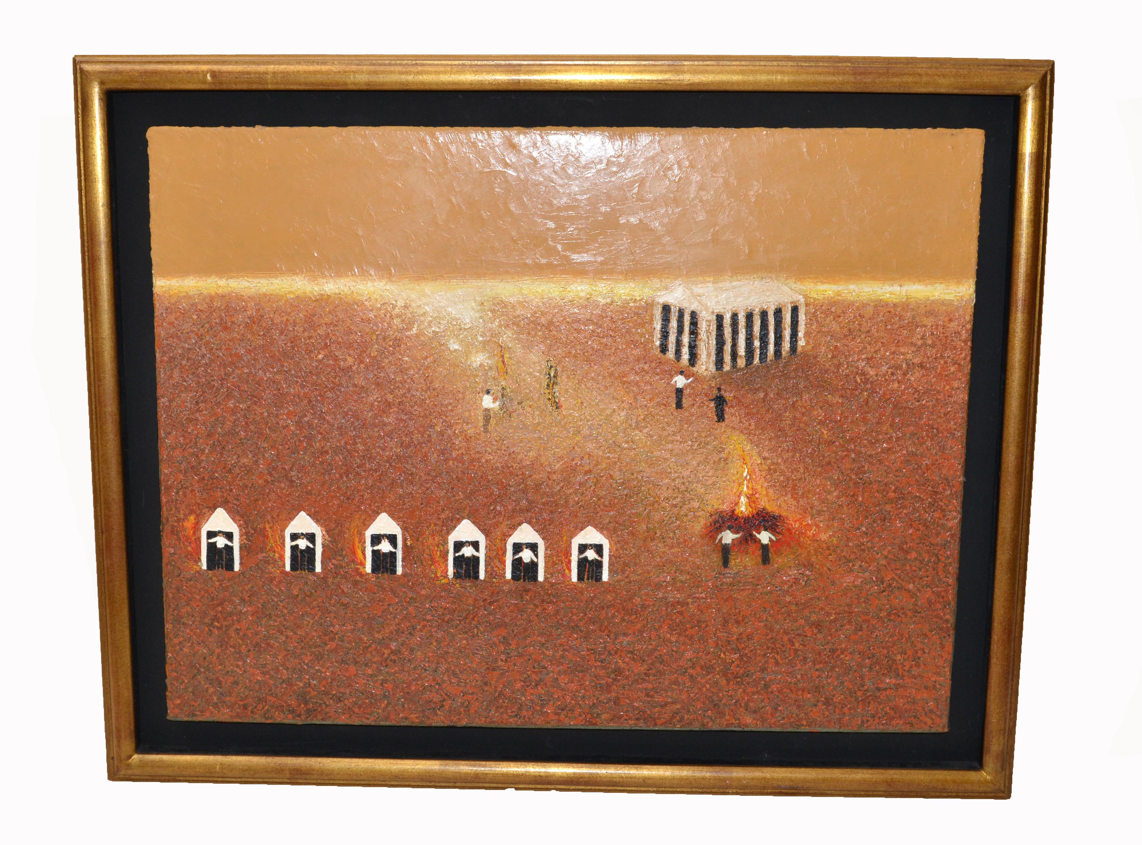 Modern Eduardo Esquivel Los Antiguos 'The Ancients' Framed Acrylic Painting Wall Art For Sale