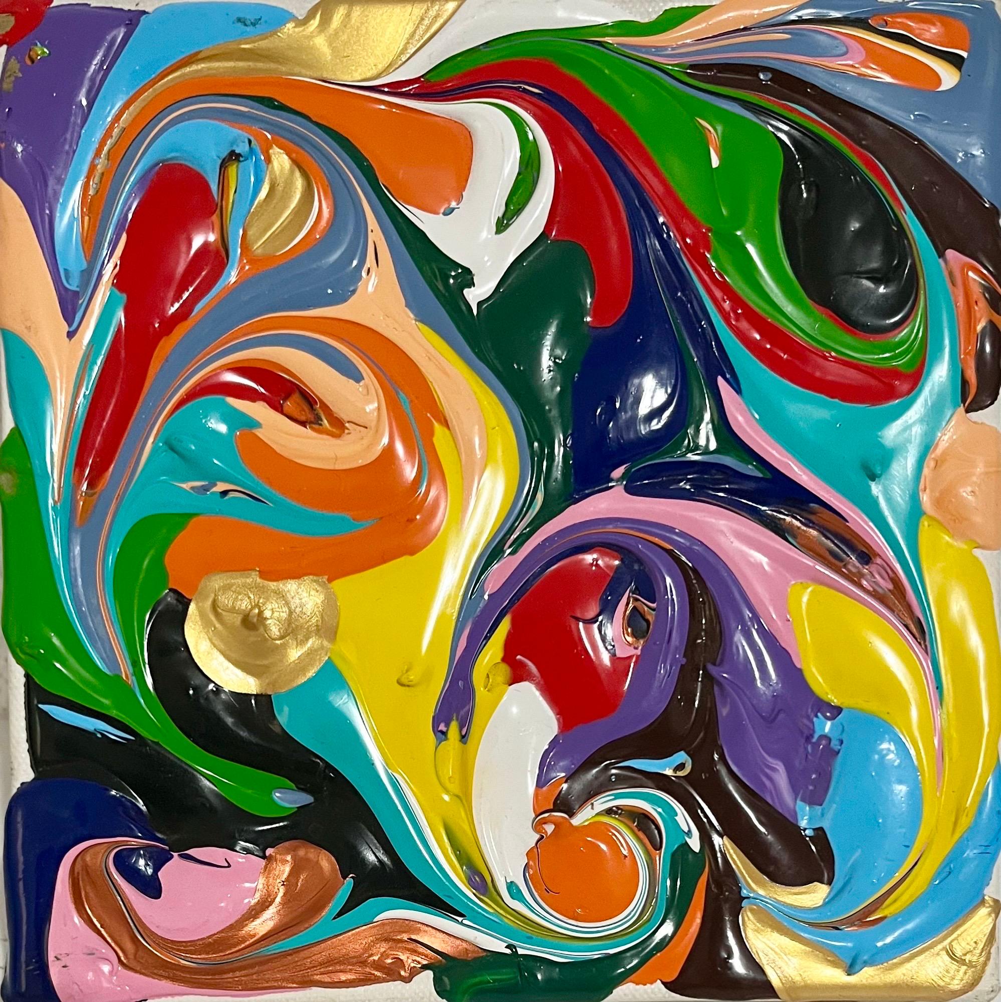 Astrazione liquida cilena Vortice di colore Polimero acrilico Eduardo Guelfenbein in vendita 1