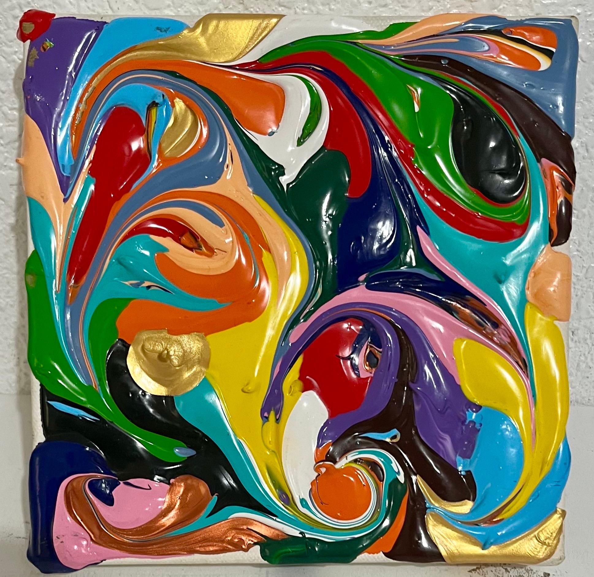 Astrazione liquida cilena Vortice di colore Polimero acrilico Eduardo Guelfenbein in vendita 2