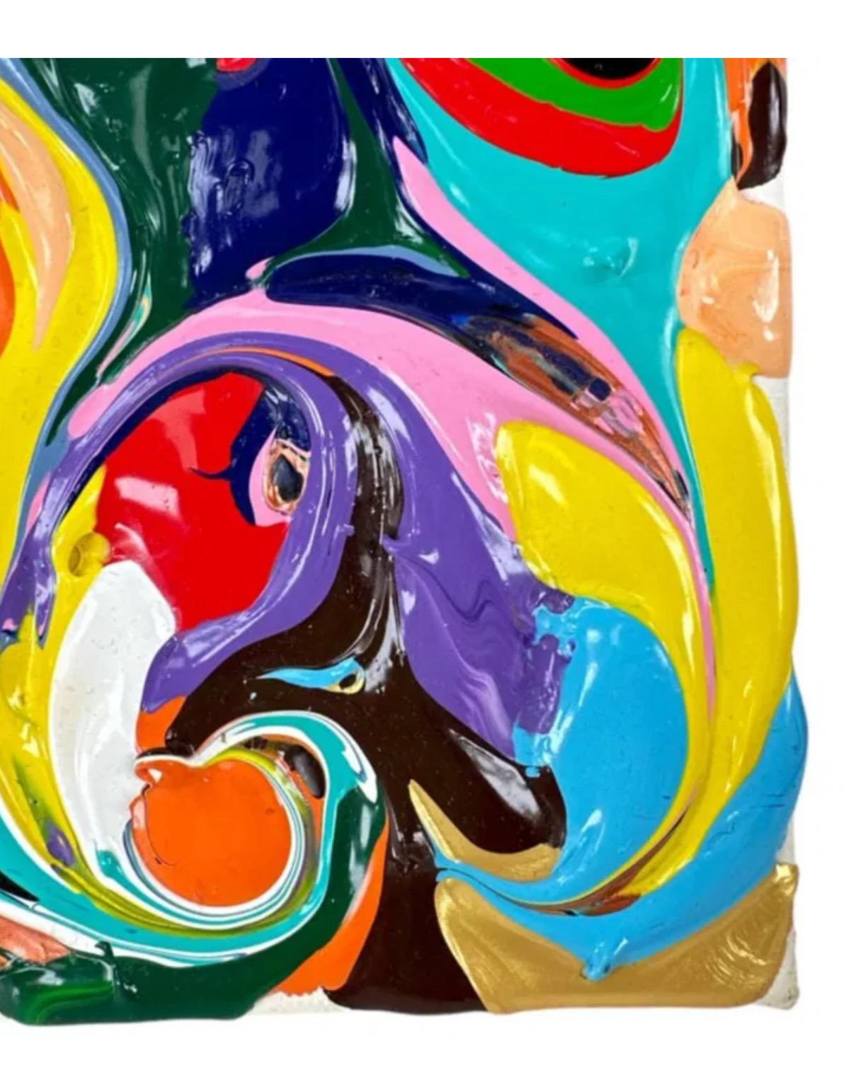 Astrazione liquida cilena Vortice di colore Polimero acrilico Eduardo Guelfenbein in vendita 6