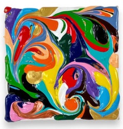 Chilean Liquid Abstraction Color Swirl Acrylic Polymer Eduardo Guelfenbein