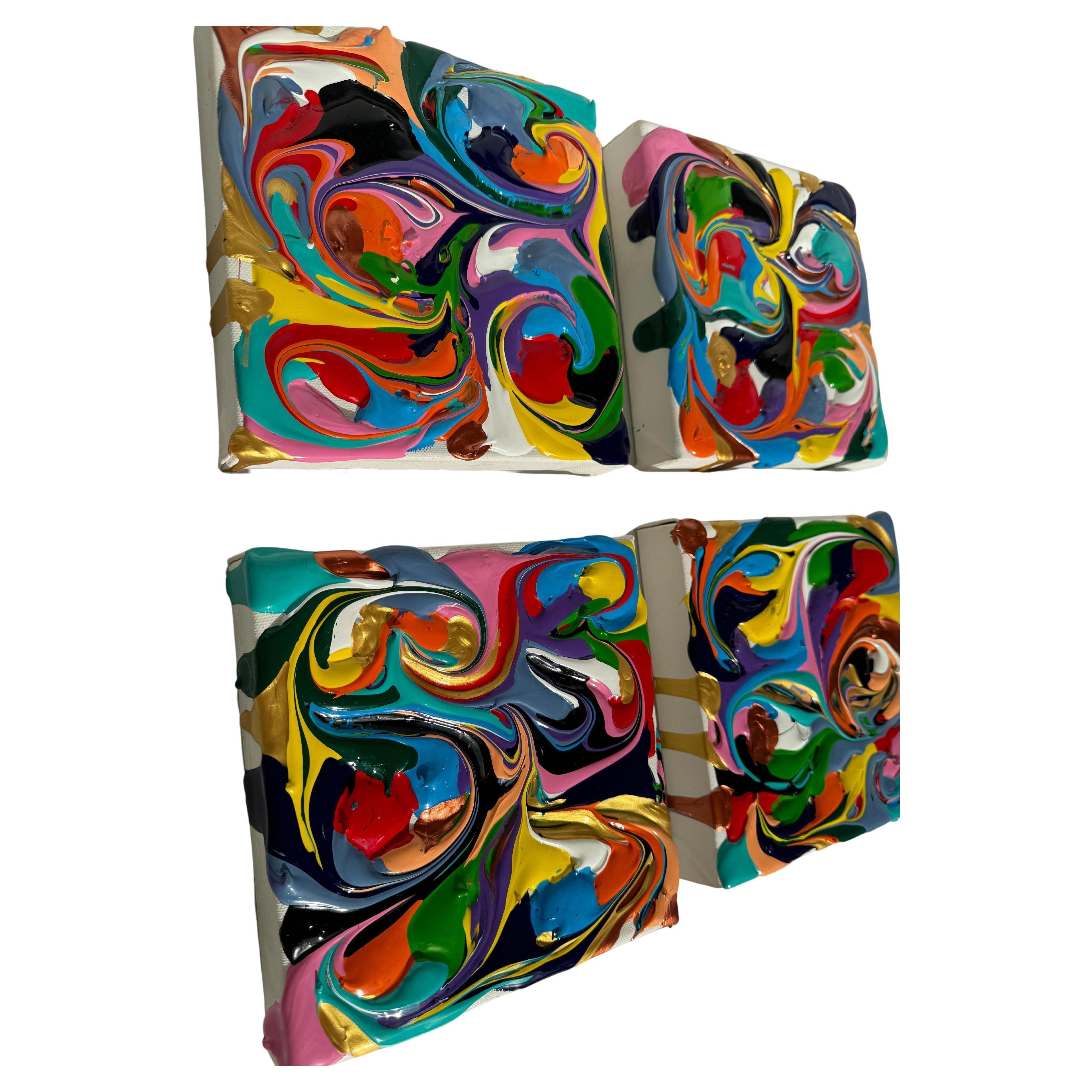 Liquid Abstraction Set Of Four Abstract Oil Paintings For Sale 6