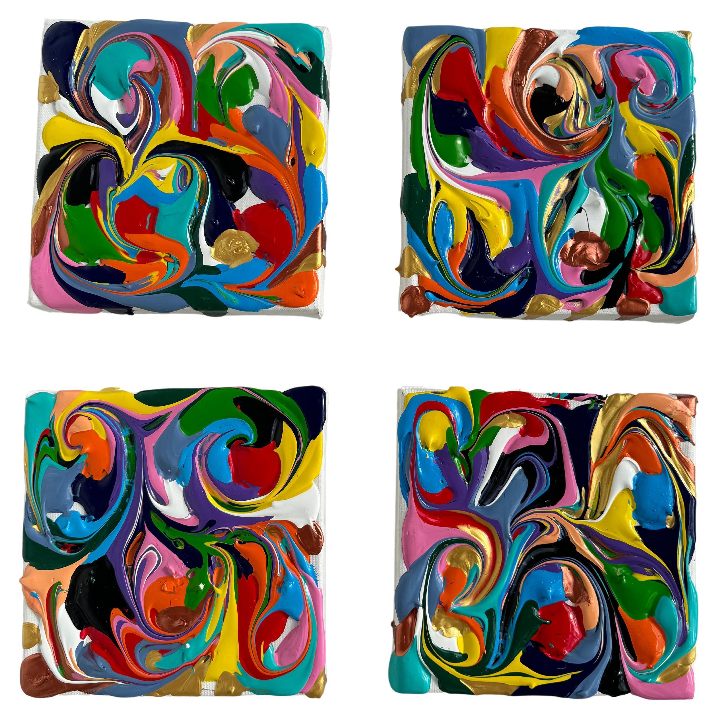 Liquid Abstraction Set Of Four Abstract Oil Paintings For Sale 4