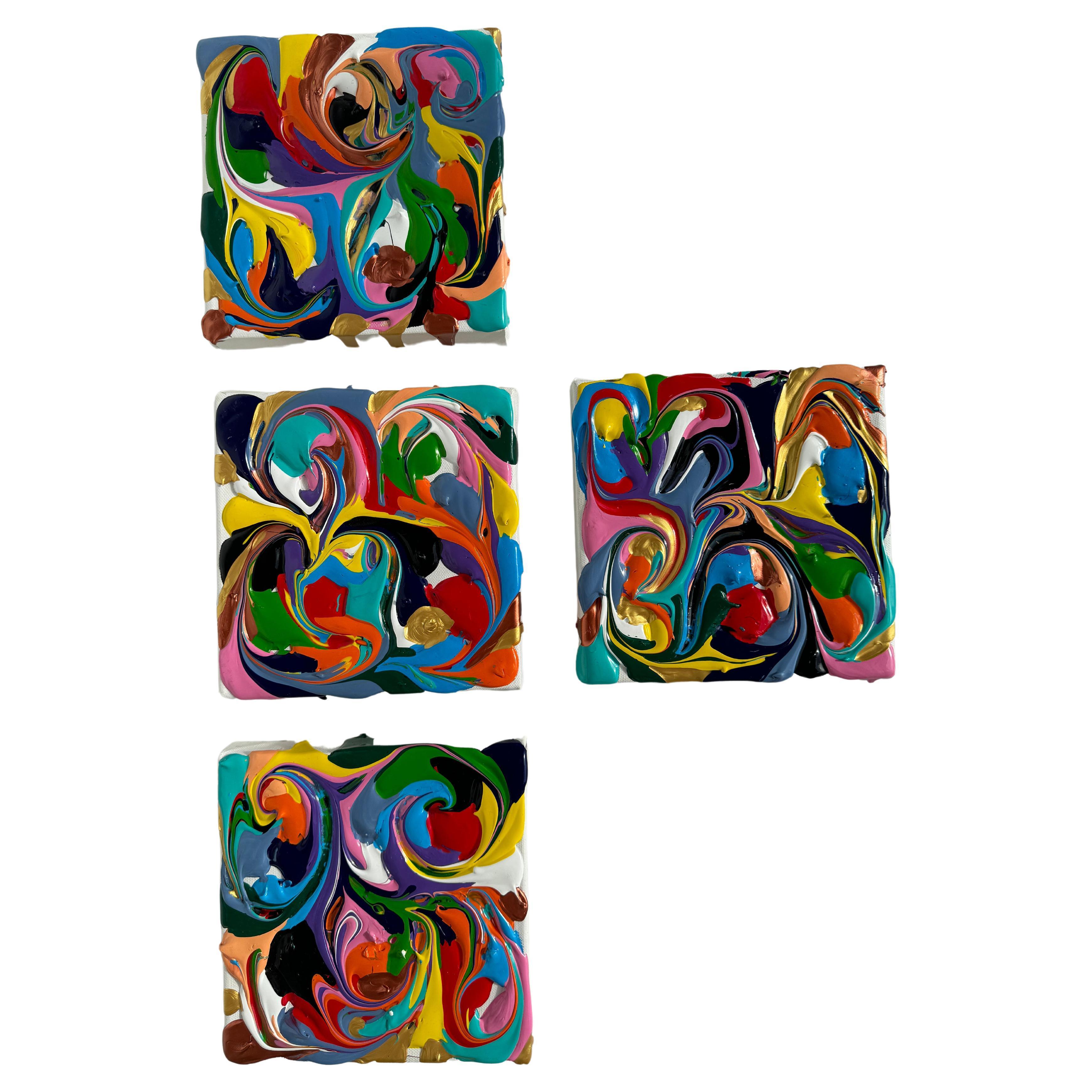 Liquid Abstraction Set Of Four Abstract Oil Paintings For Sale 5