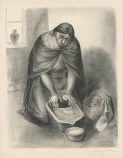 Woman Grinding Corn