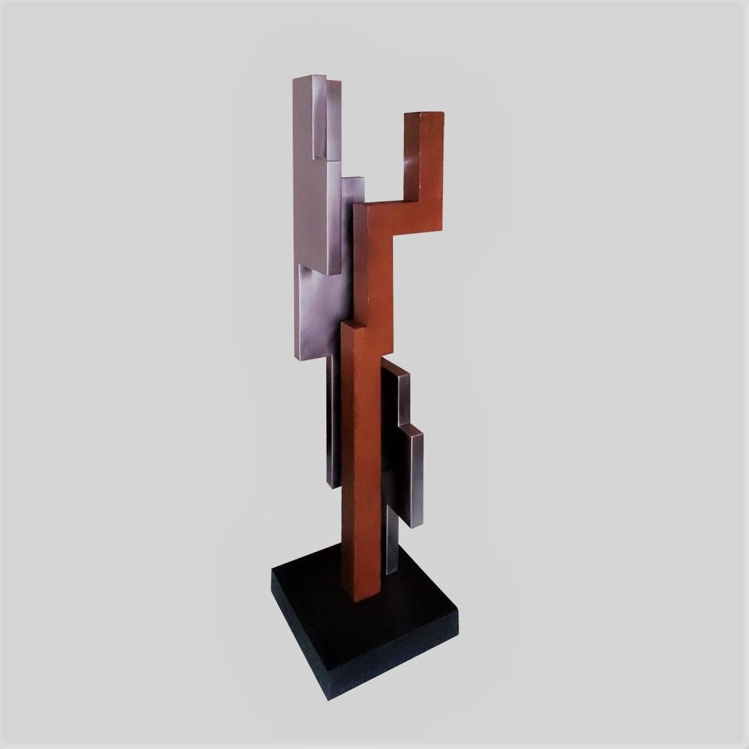 Verdad 06 - contemporary modern abstract geometric steel sculpture - Contemporary Sculpture by Eduardo Lacoma