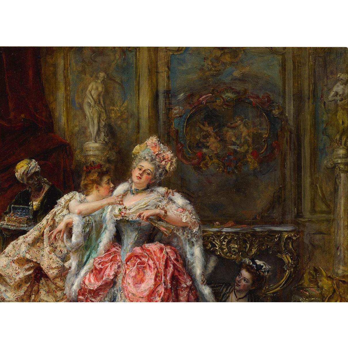 Eduardo León Garrido (spagnolo, 1856-1949) Raffinato olio su tavola 