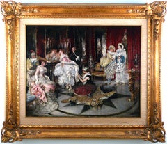 "Before The Ball", 19th Century Oil on Wood Panel by Eduardo León Garrido