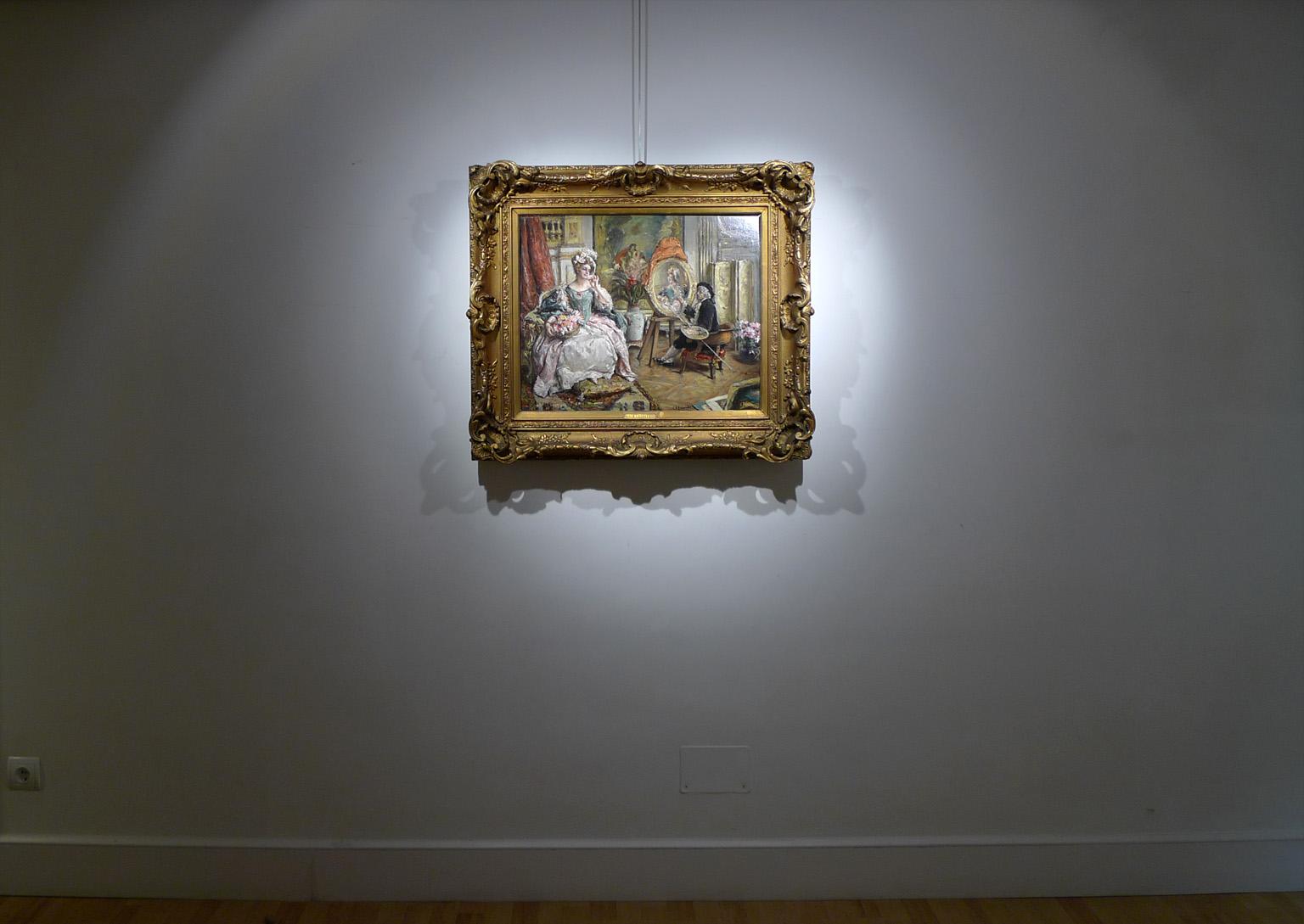 « Le peintre et son modèle », huile sur panneau de bois d'acajou du 19e siècle par E. L. Garrido en vente 3