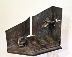 Contemplating the Angel by Eduardo Oropeza, bronze sculpture, angel, church