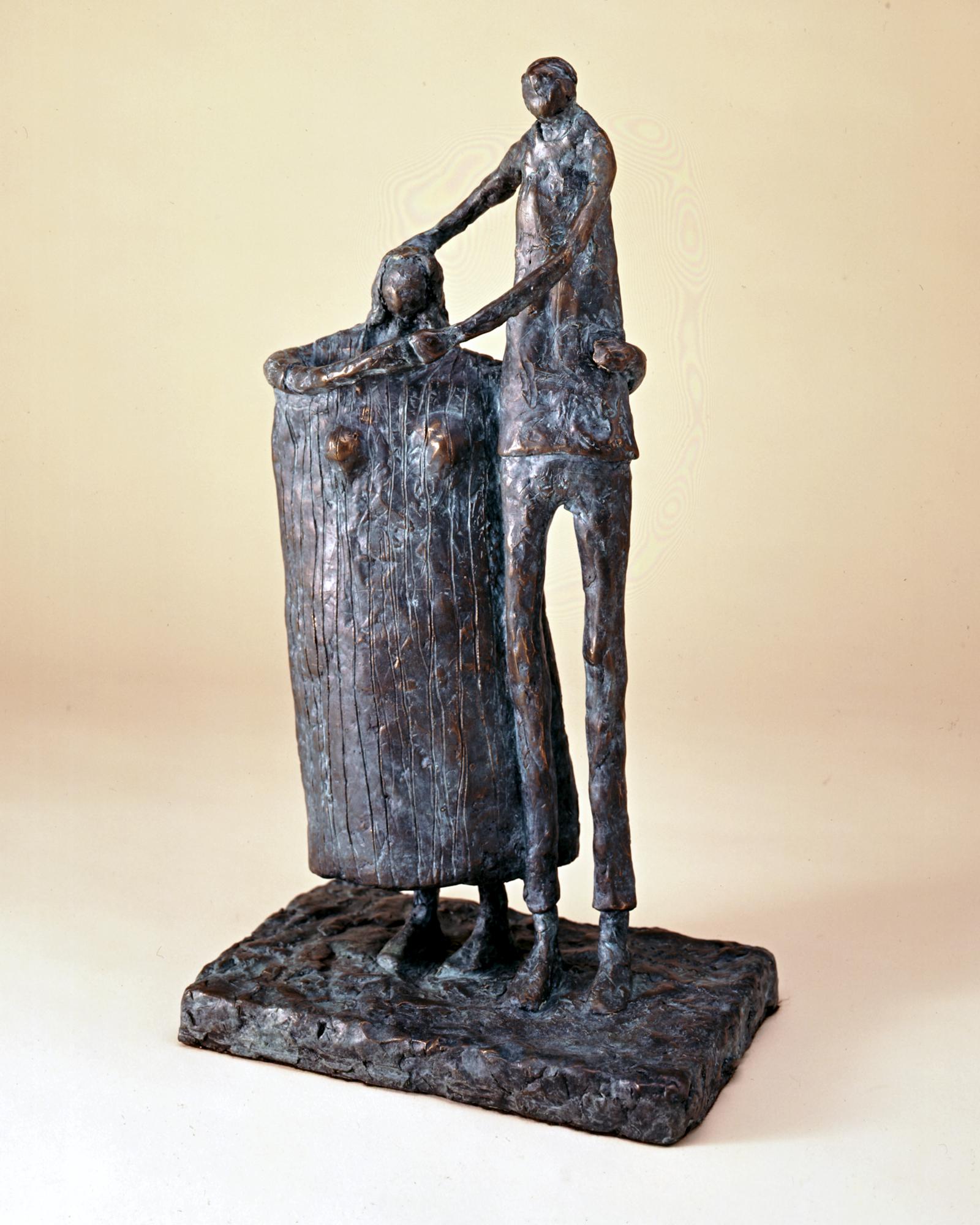 Lovers of Chimayo by Eduardo Oropeza, bronze sculpture, couple, edition