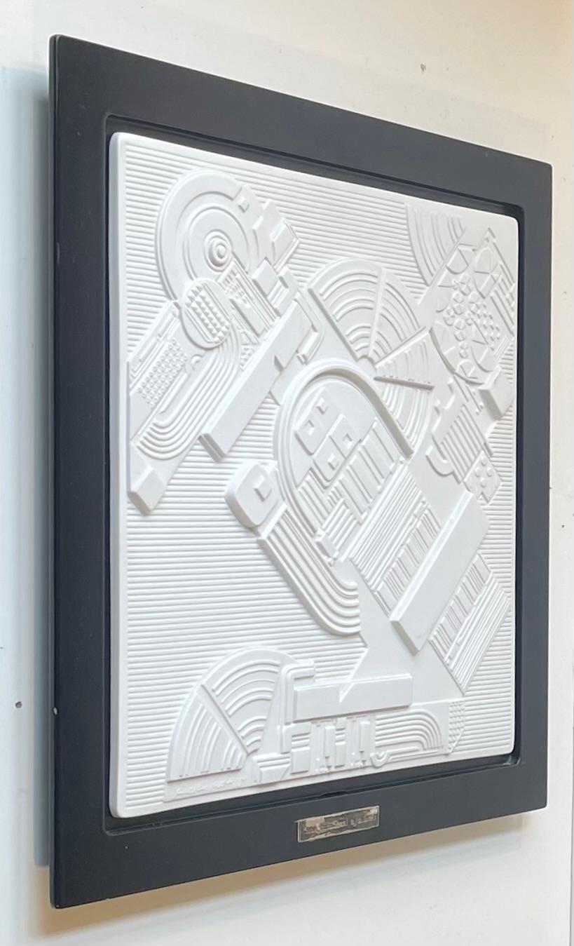 German Eduardo Paolozzi Abstract Architectural Limited Bisque Wall Plaque, 1978 For Sale