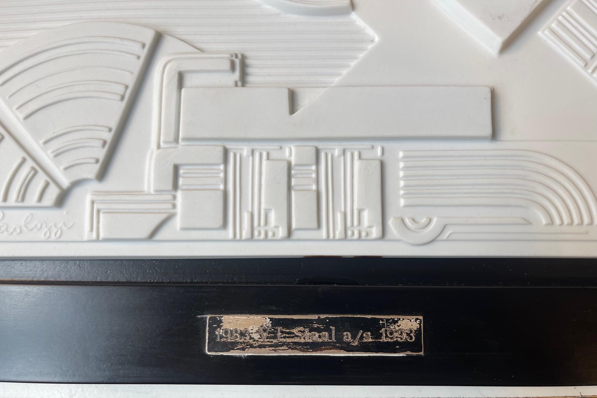 Late 20th Century Eduardo Paolozzi Abstract Architectural Limited Bisque Wall Plaque, 1978 For Sale