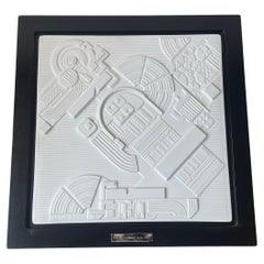 Placca da parete in bisquit astratta architettonica limitata di Eduardo Paolozzi, 1978