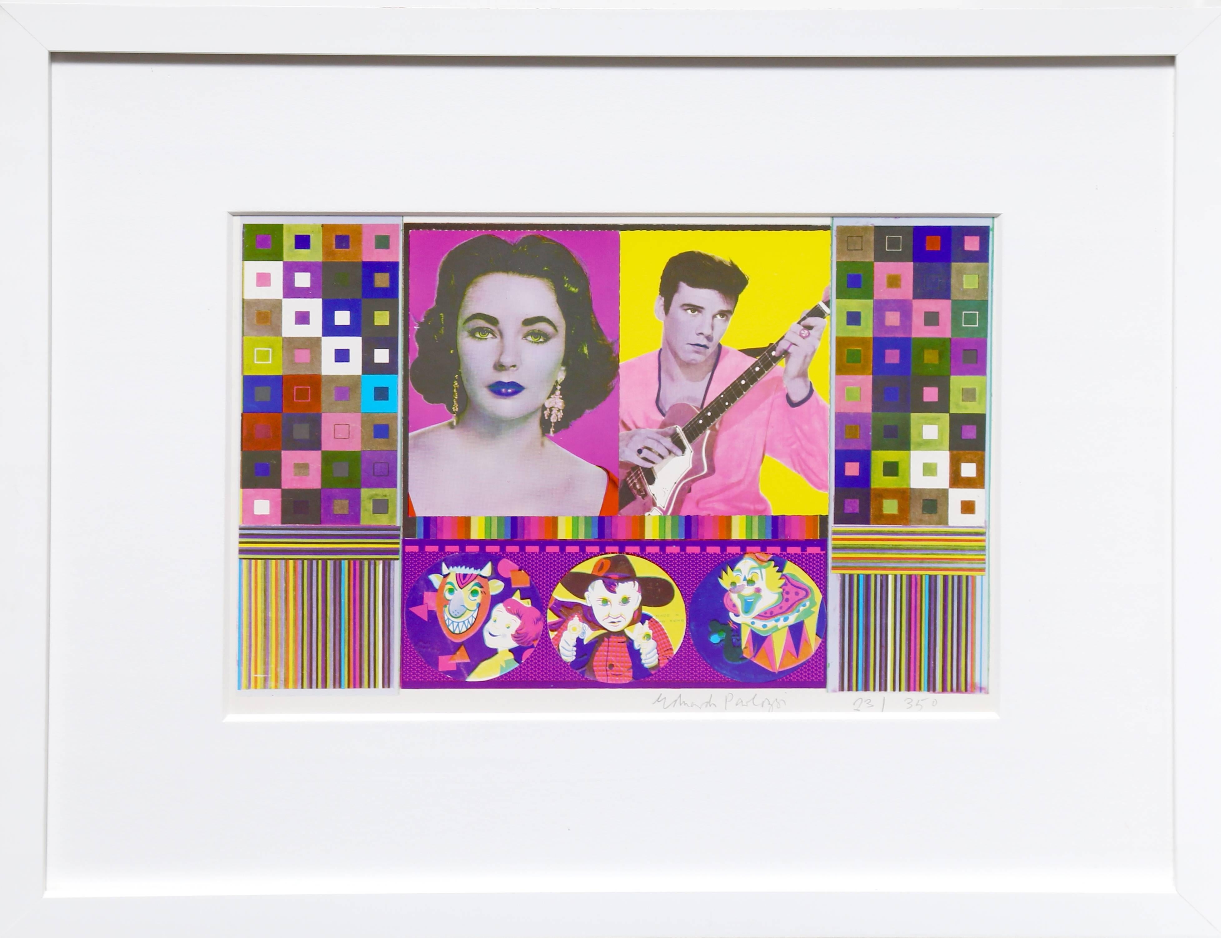 Eduardo Paolozzi Figurative Print - An Empire of Silly Statistics  A Fake War for Public Relations