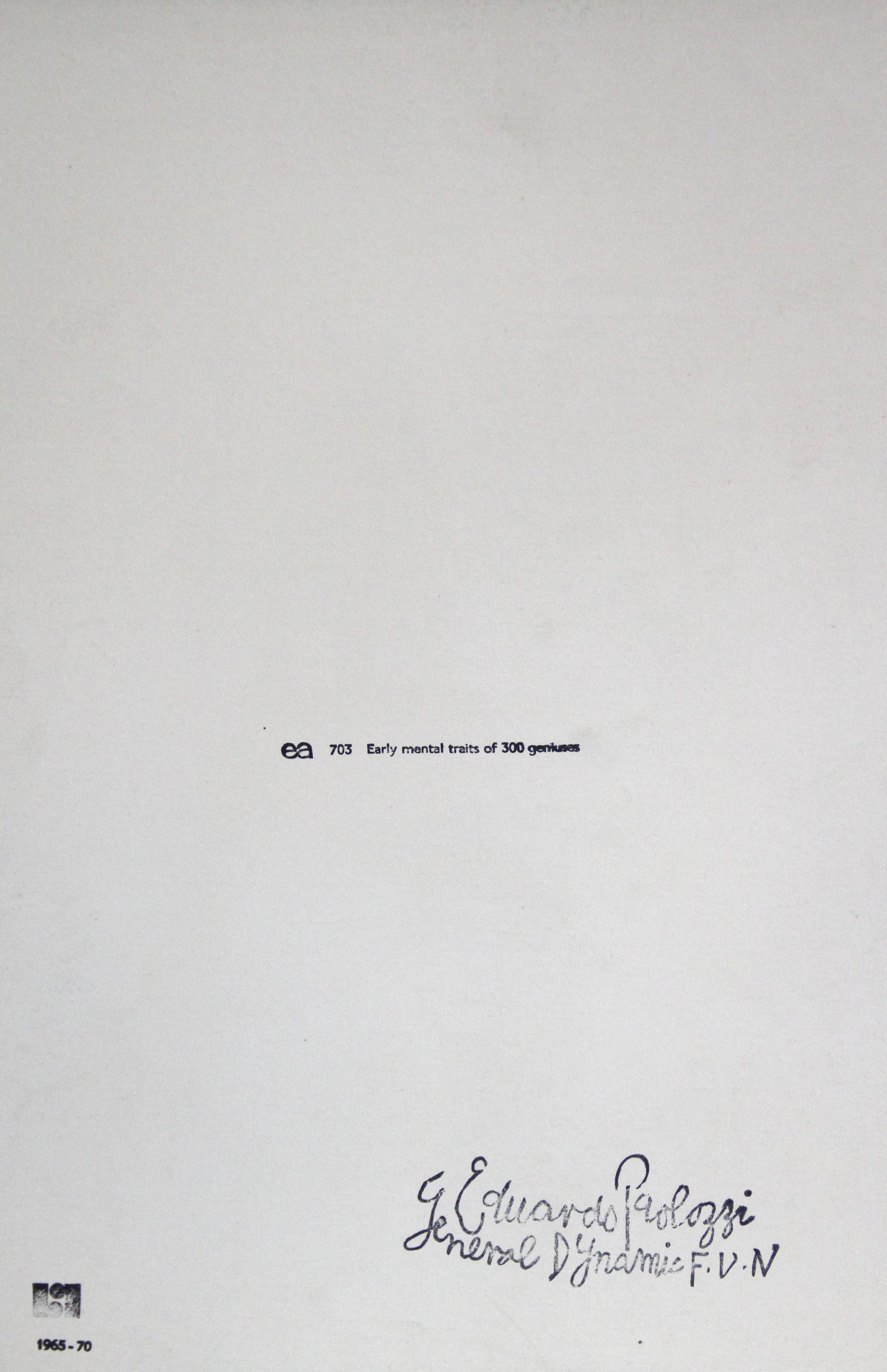 Early Mental of 300 Geniuses, lithographie Pop Art d'Eduardo Paolozzi en vente 1