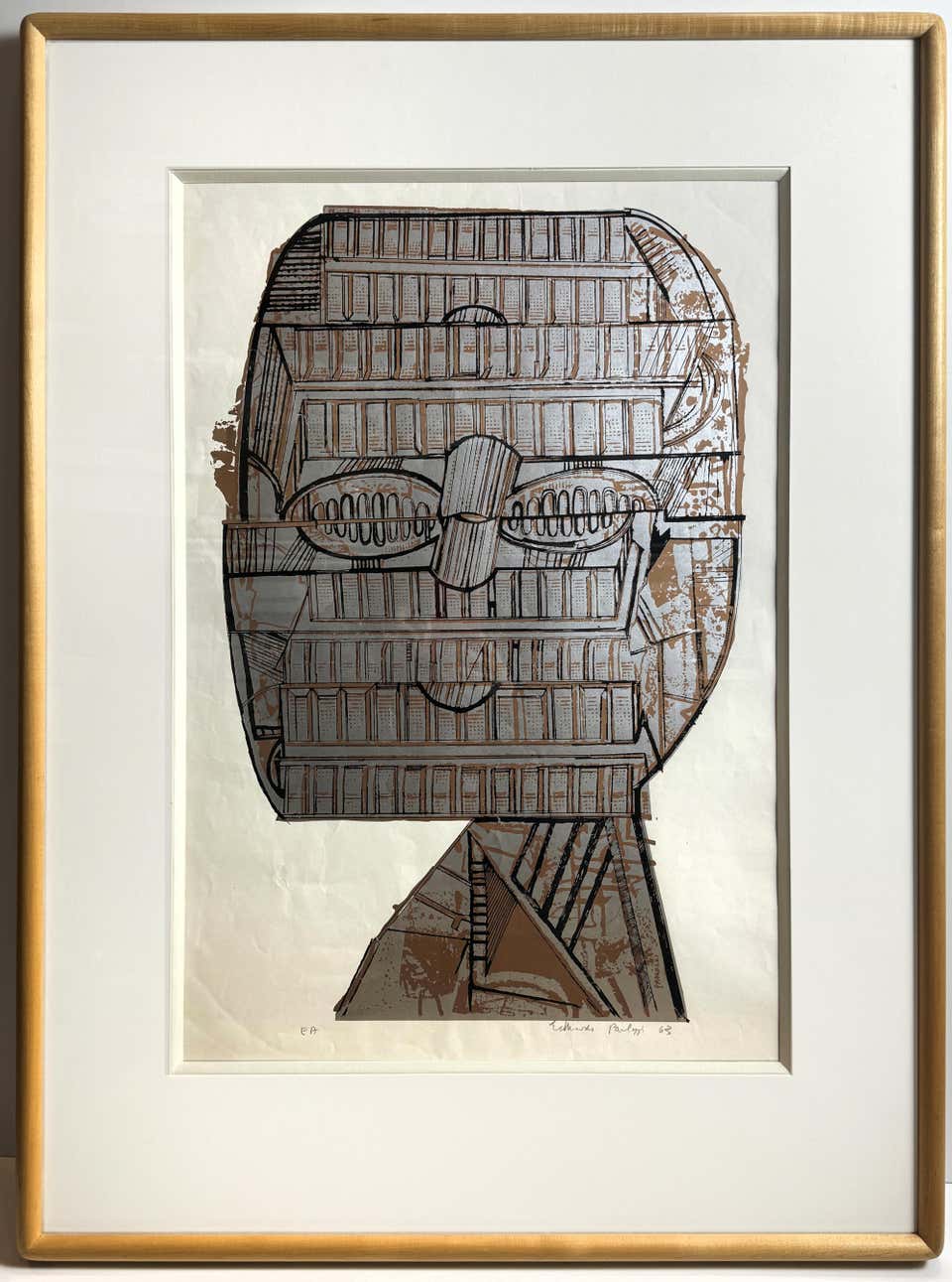 Hero as a Riddle by Eduardo Paolozzi gold silver pop art with Basquiat style