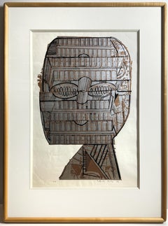 Eroe come un indovinello di Eduardo Paolozzi oro argento pop art con stile Basquiat
