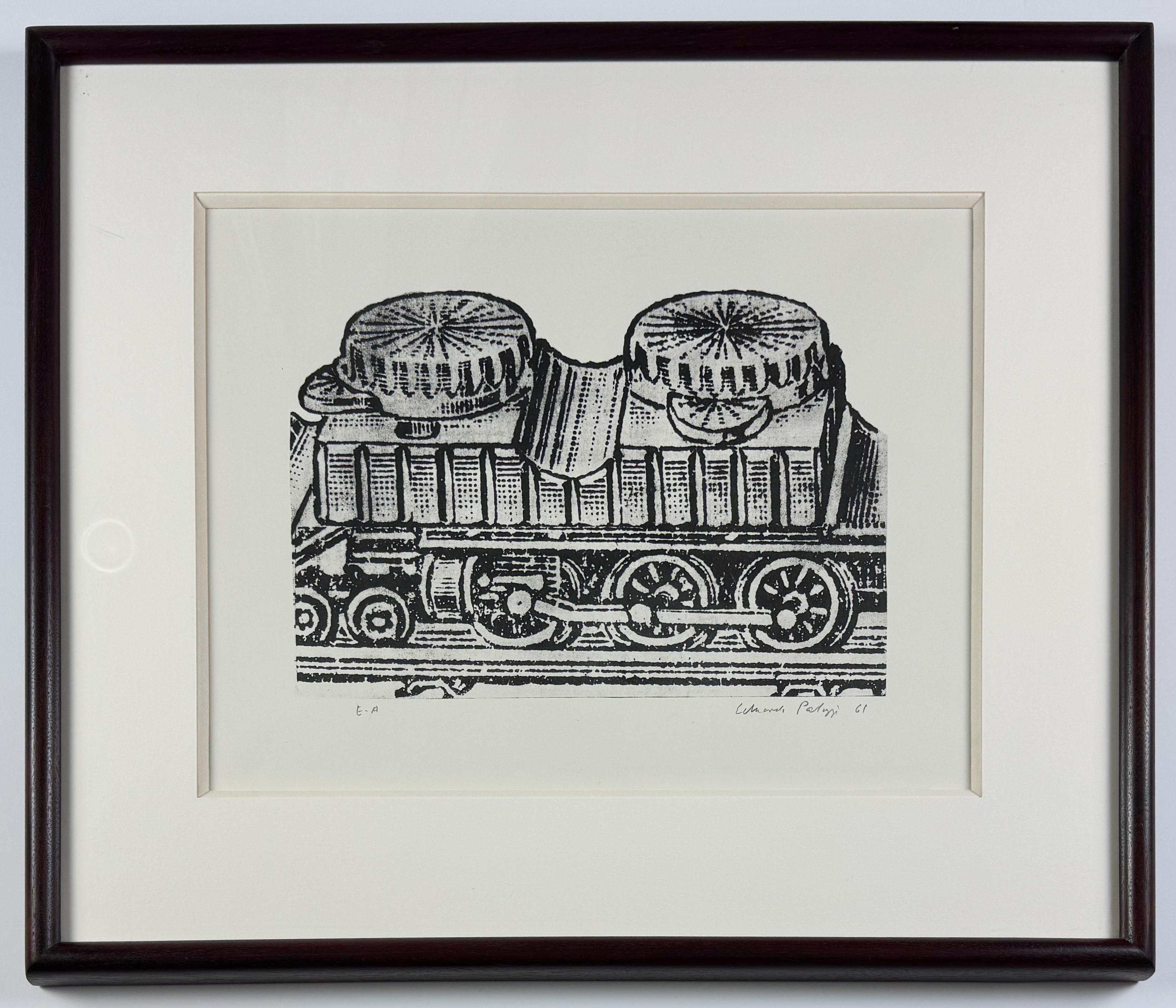 Tinteros Silver de Eduardo Paolozzi arte pop en blanco y negro con tren de semitonos