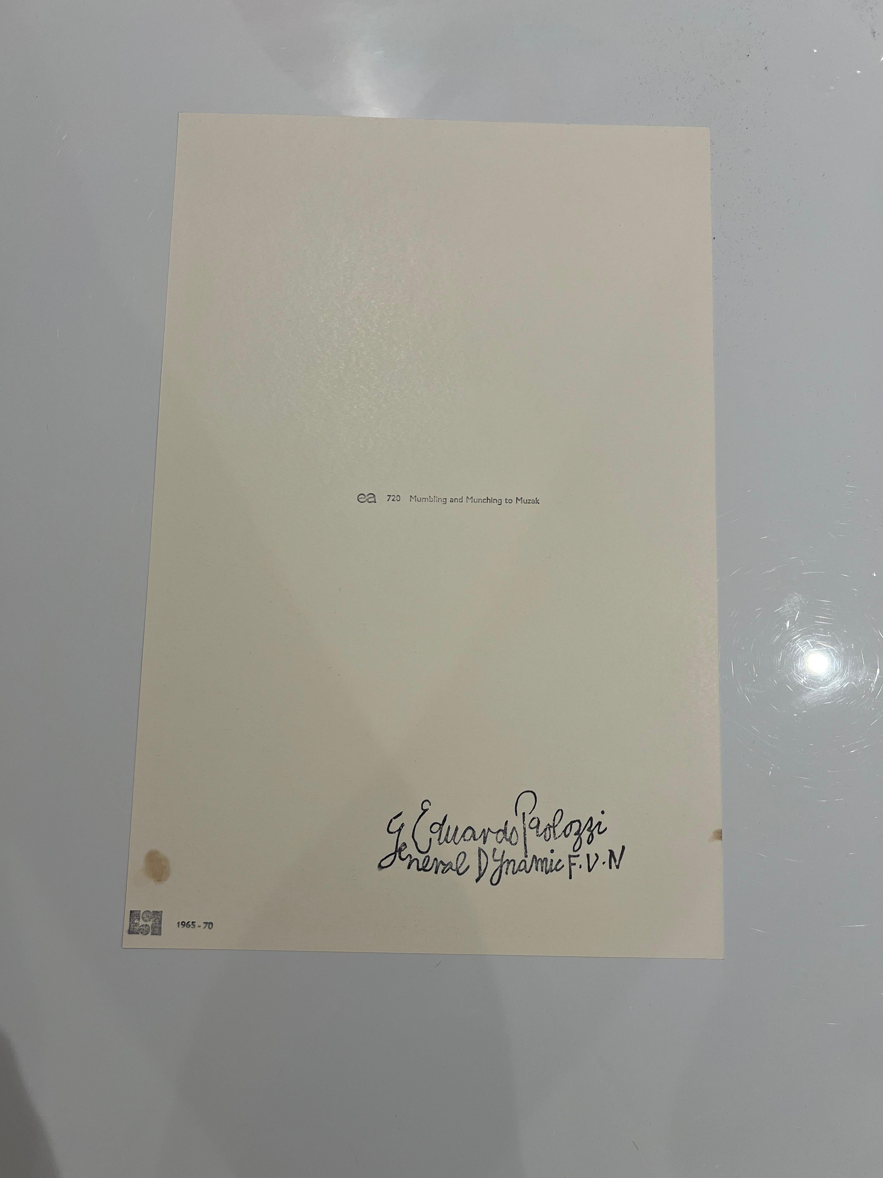 Farfullar y masticar al ritmo de la música de la F.U.N. Dinámica General, de Eduardo Paolozzi en venta 3