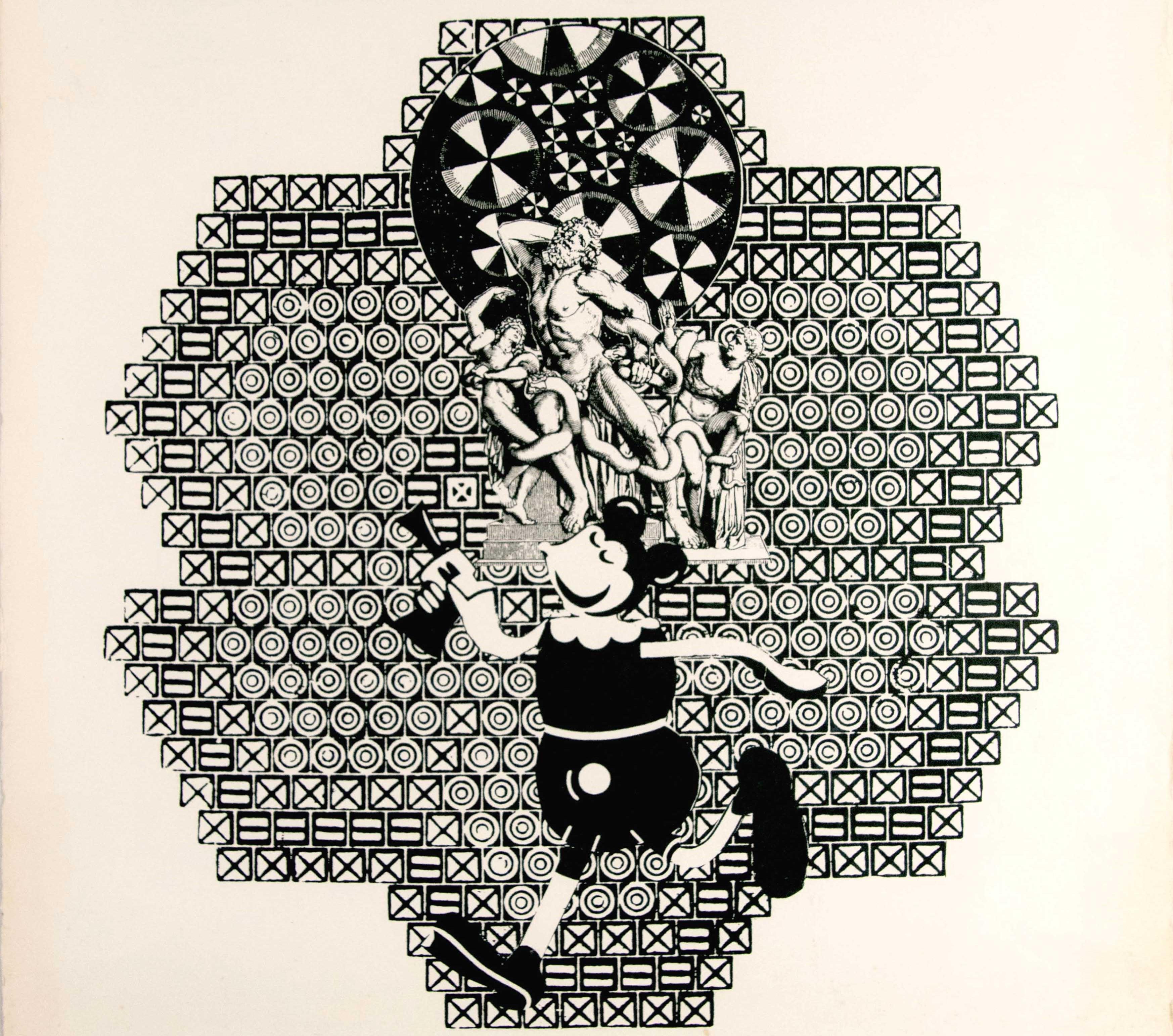 Affiche publicitaire originale pour une exposition d'Eduardo Paolozzi - As Is When une série de sérigraphies basées sur la vie et les écrits de Ludwig Wittgenstein - organisée par les Editions Alecto Londres en mai 1965. Cette affiche présente un
